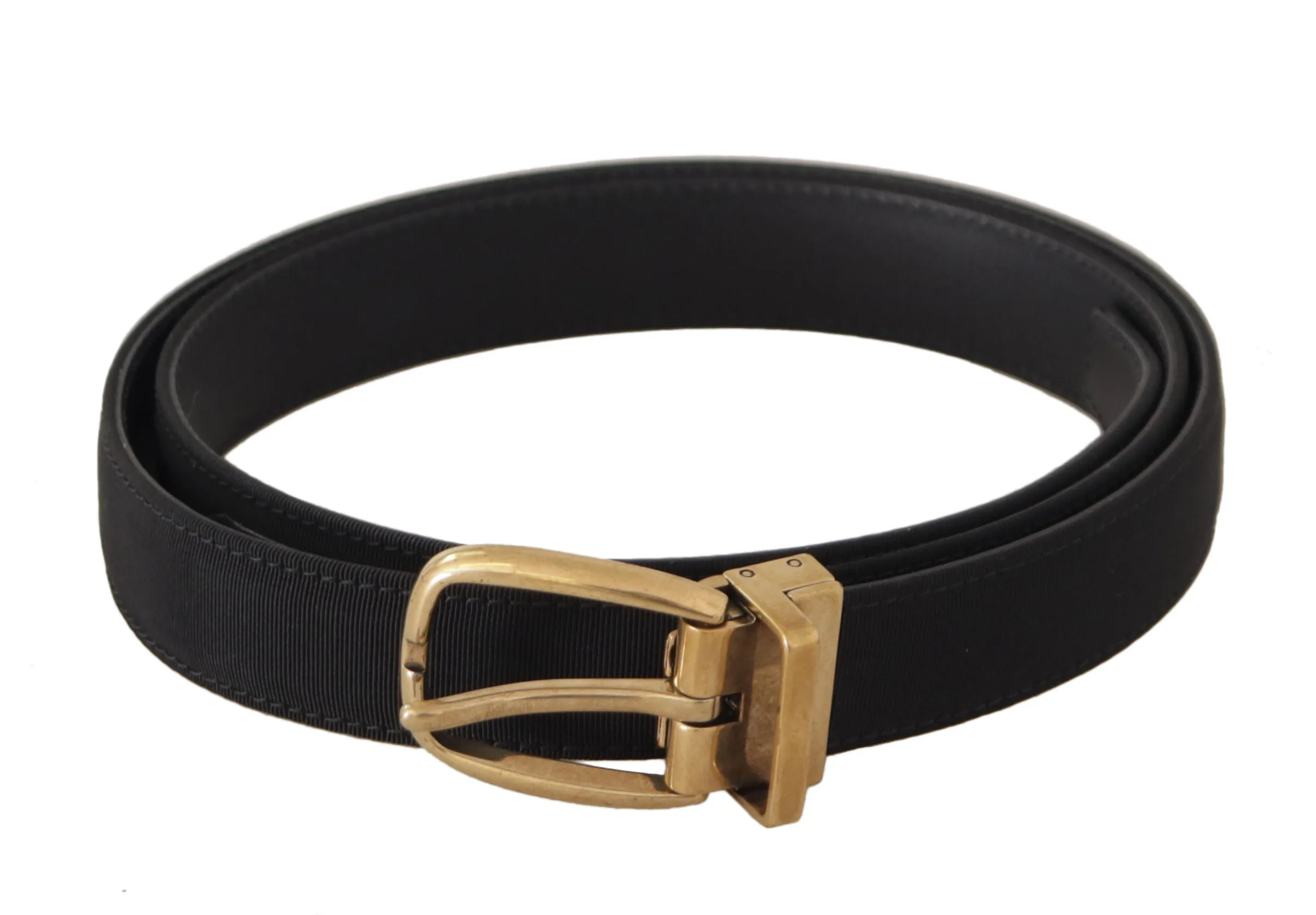 Dolce & Gabbana Men's Elegant Black Canvas-Leather Men's Belt