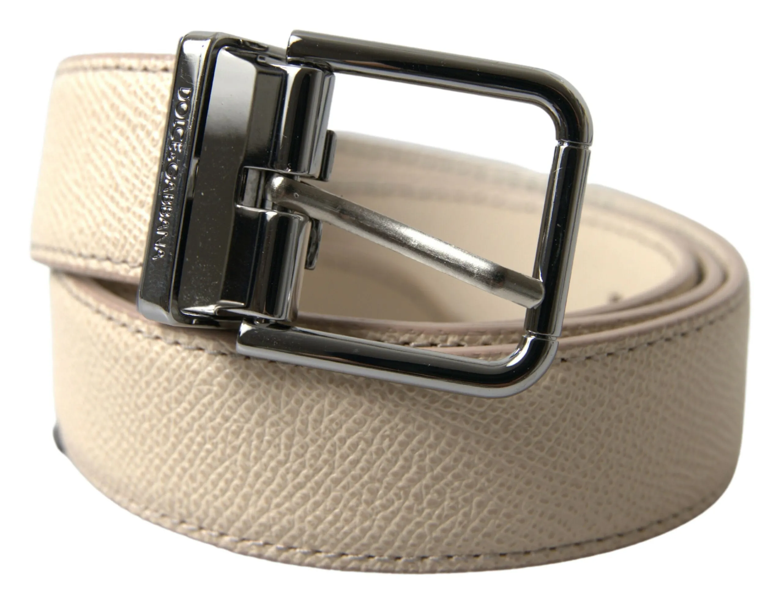 Dolce & Gabbana Men's Chic Beige Italian Leather Belt