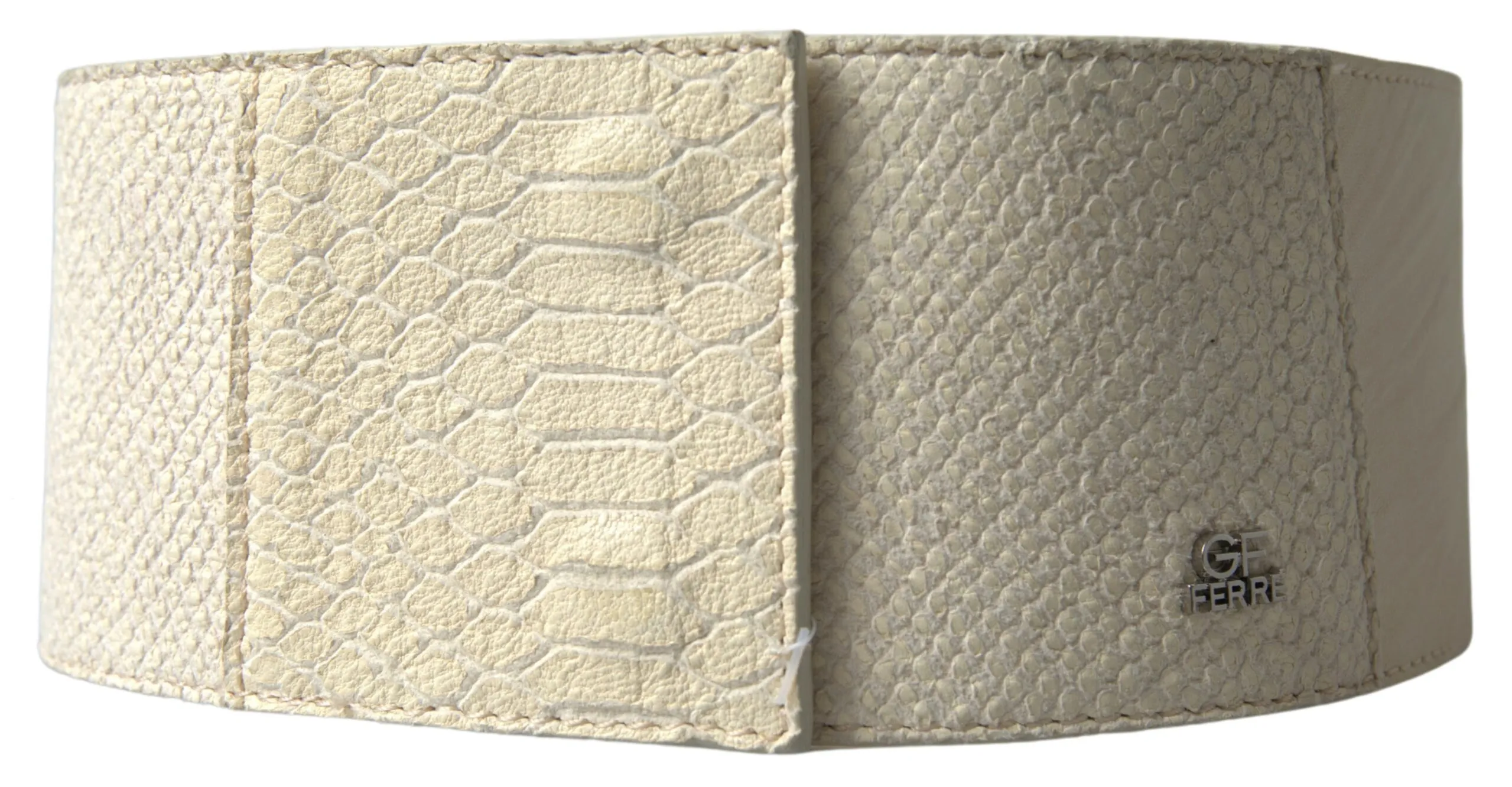 GF Ferre Women's Chic Off White Snap Button Fashion Belt