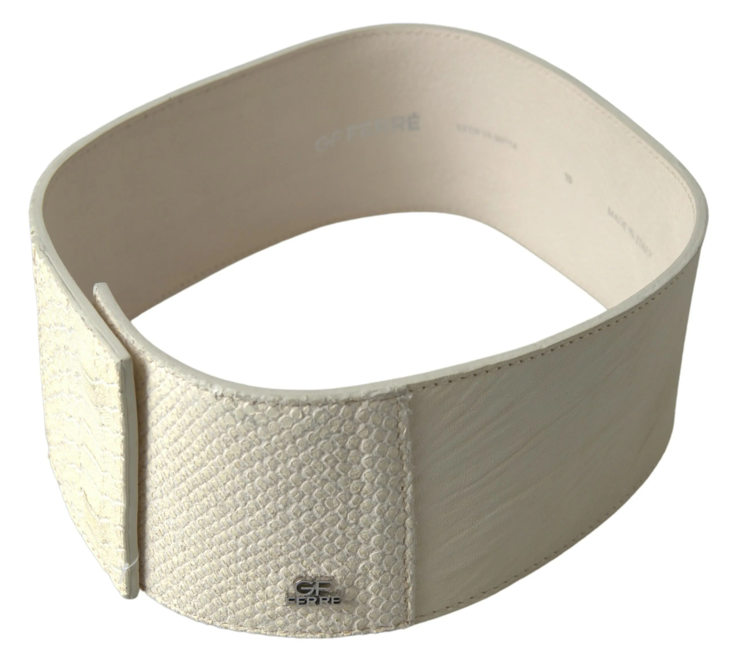 GF Ferre Women's Chic Off White Snap Button Fashion Belt