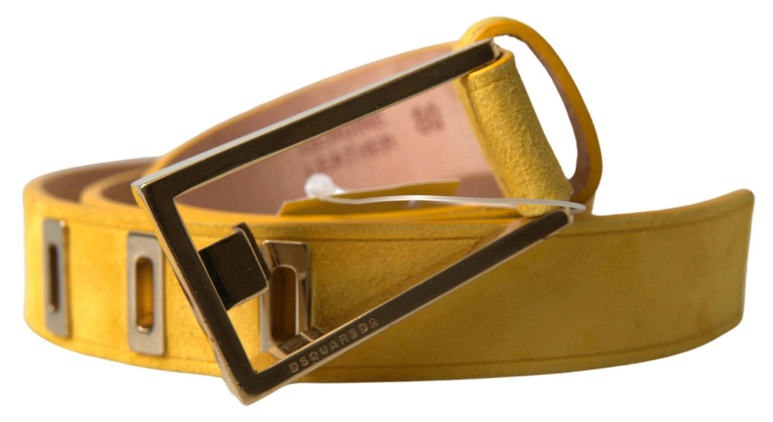 Dsquared² Women's Chic Yellow Suede Leather Waist Belt