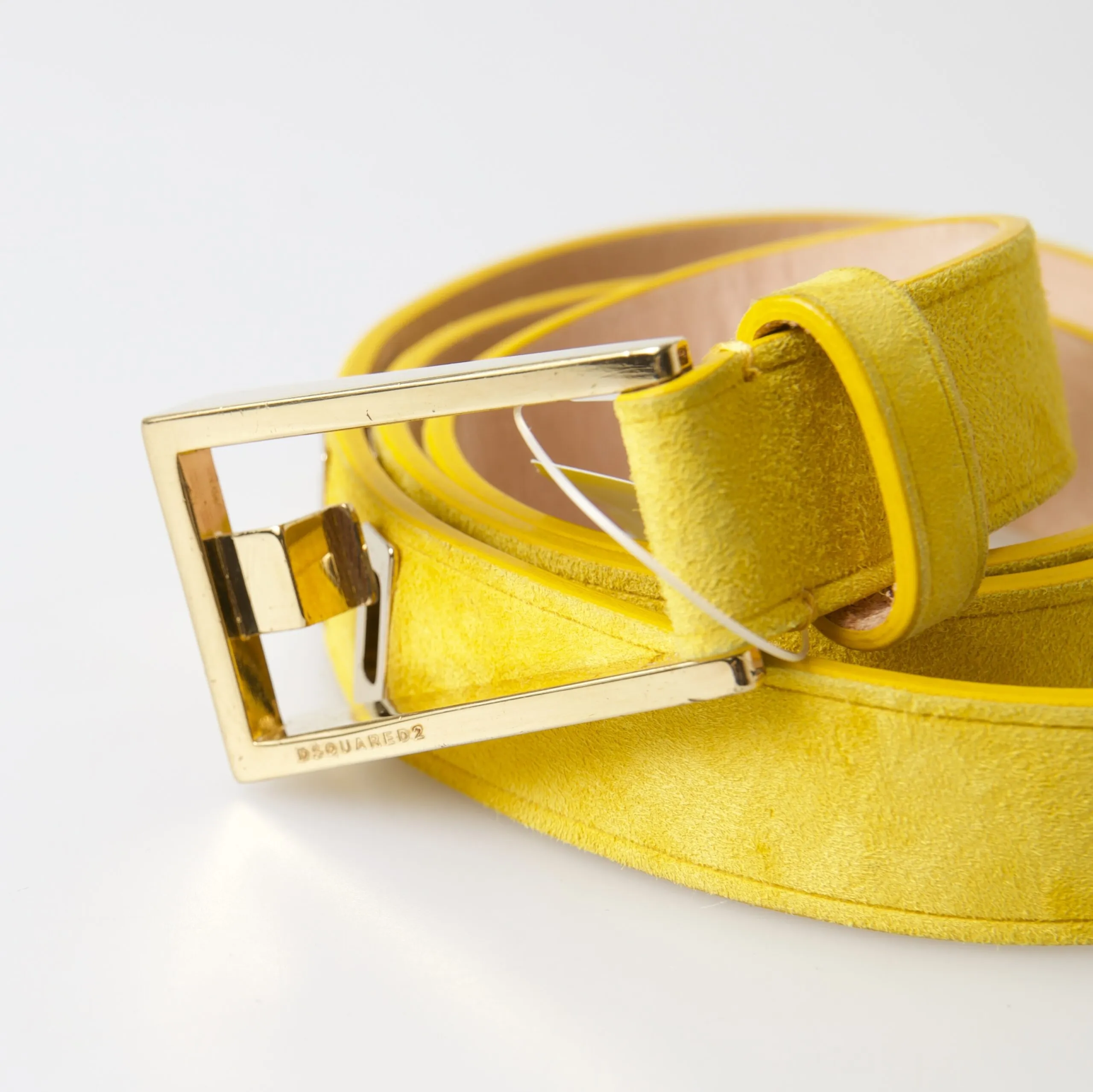 Dsquared² Women's Chic Yellow Suede Leather Waist Belt