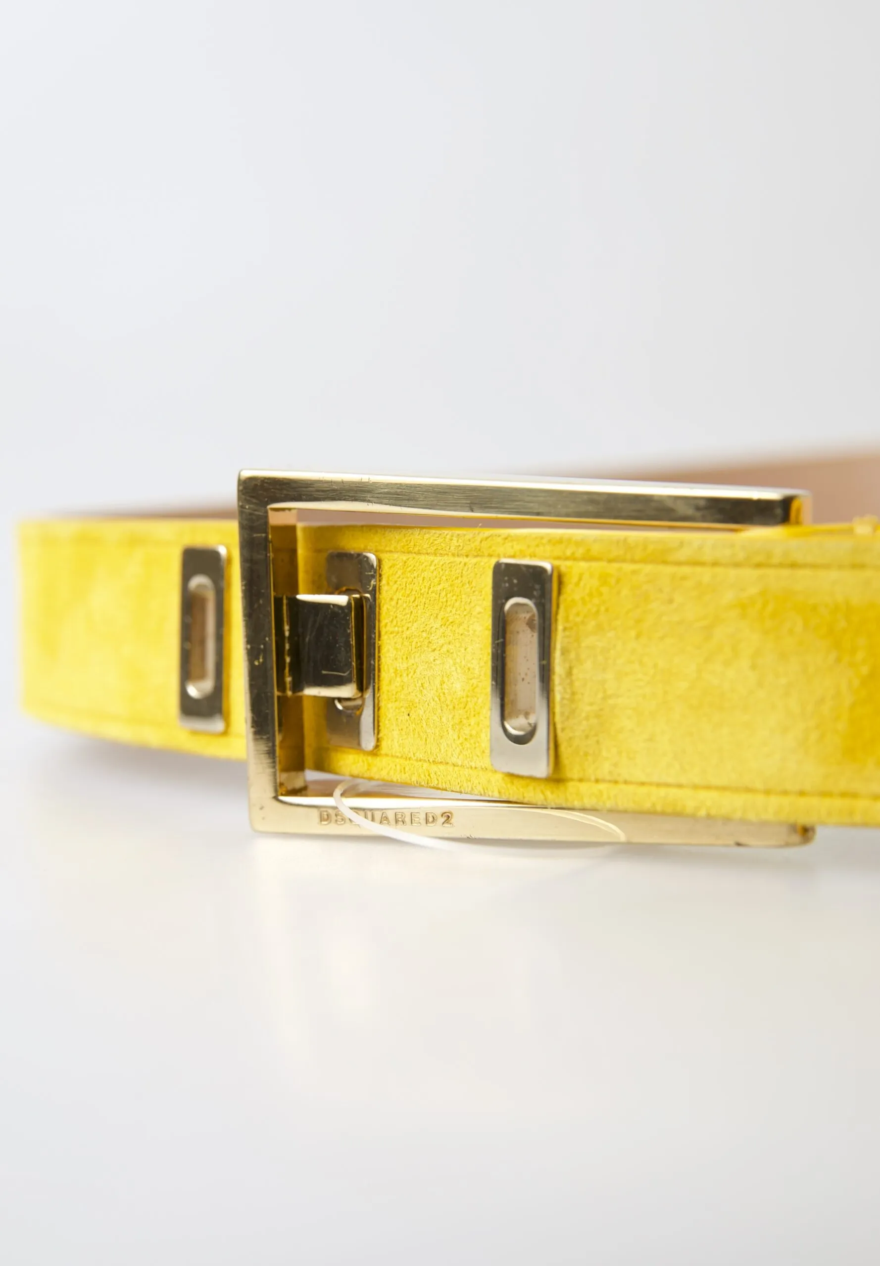 Dsquared² Women's Chic Yellow Suede Leather Waist Belt