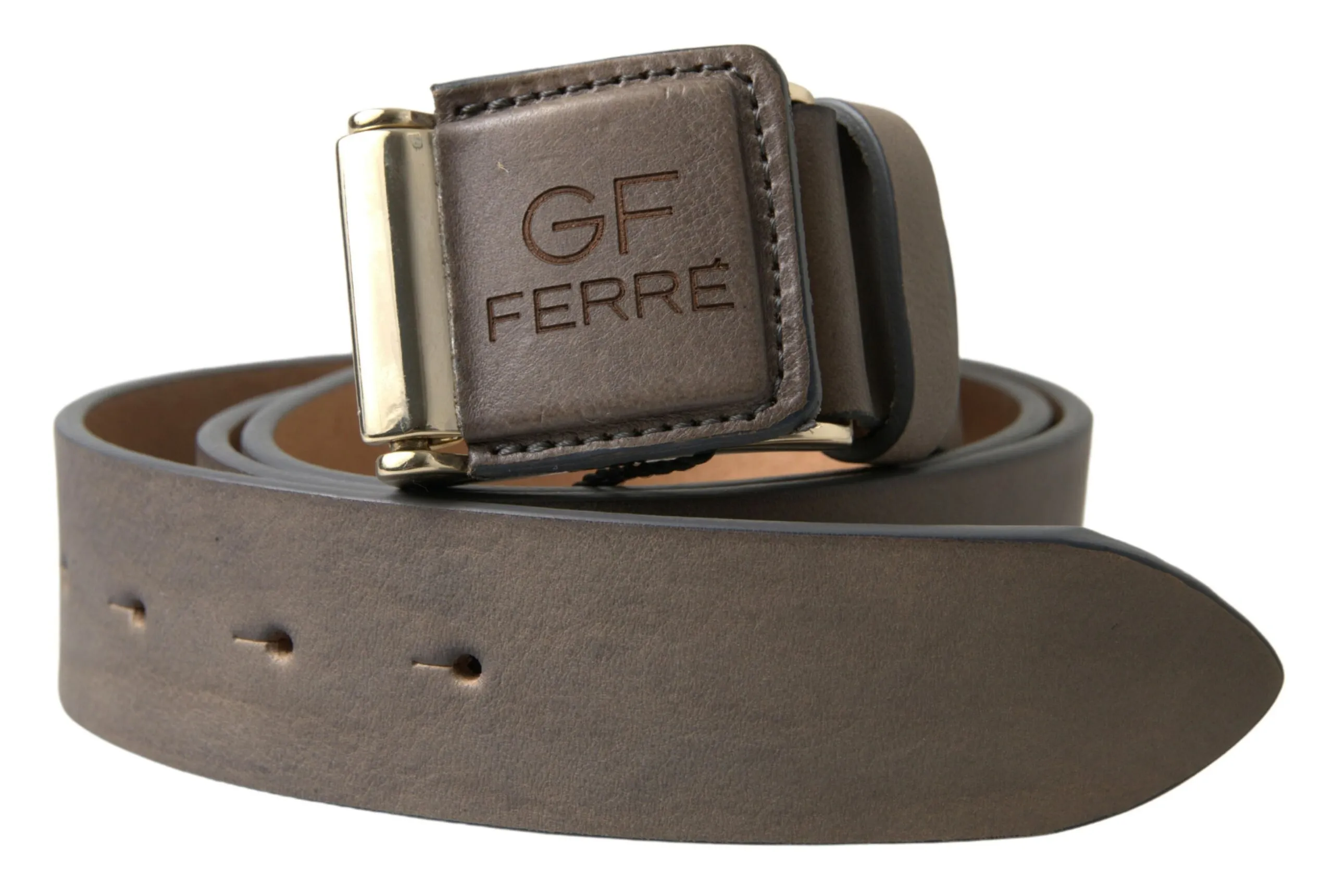 GF Ferre Women's Elegant Leather Fashion Belt with Engraved Buckle