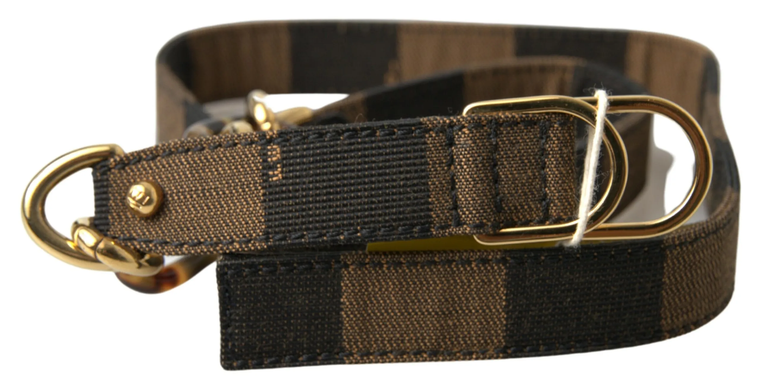 Fendi Women's Elegant Canvas Stripe Motif Belt