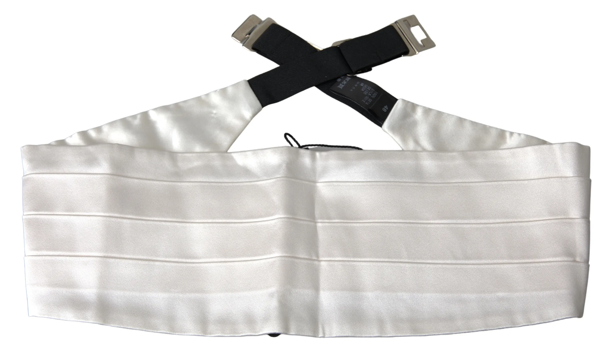 Dolce & Gabbana Men's Elegant White Silk Cummerbund