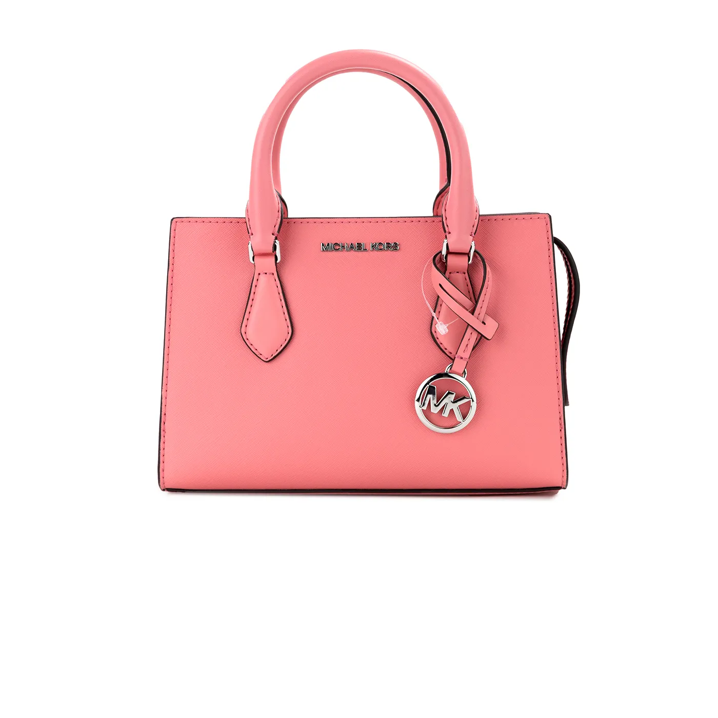 Michael Kors Women's Sheila Small Tea Rose Vegan Leather Center Zip Satchel Purse Bag