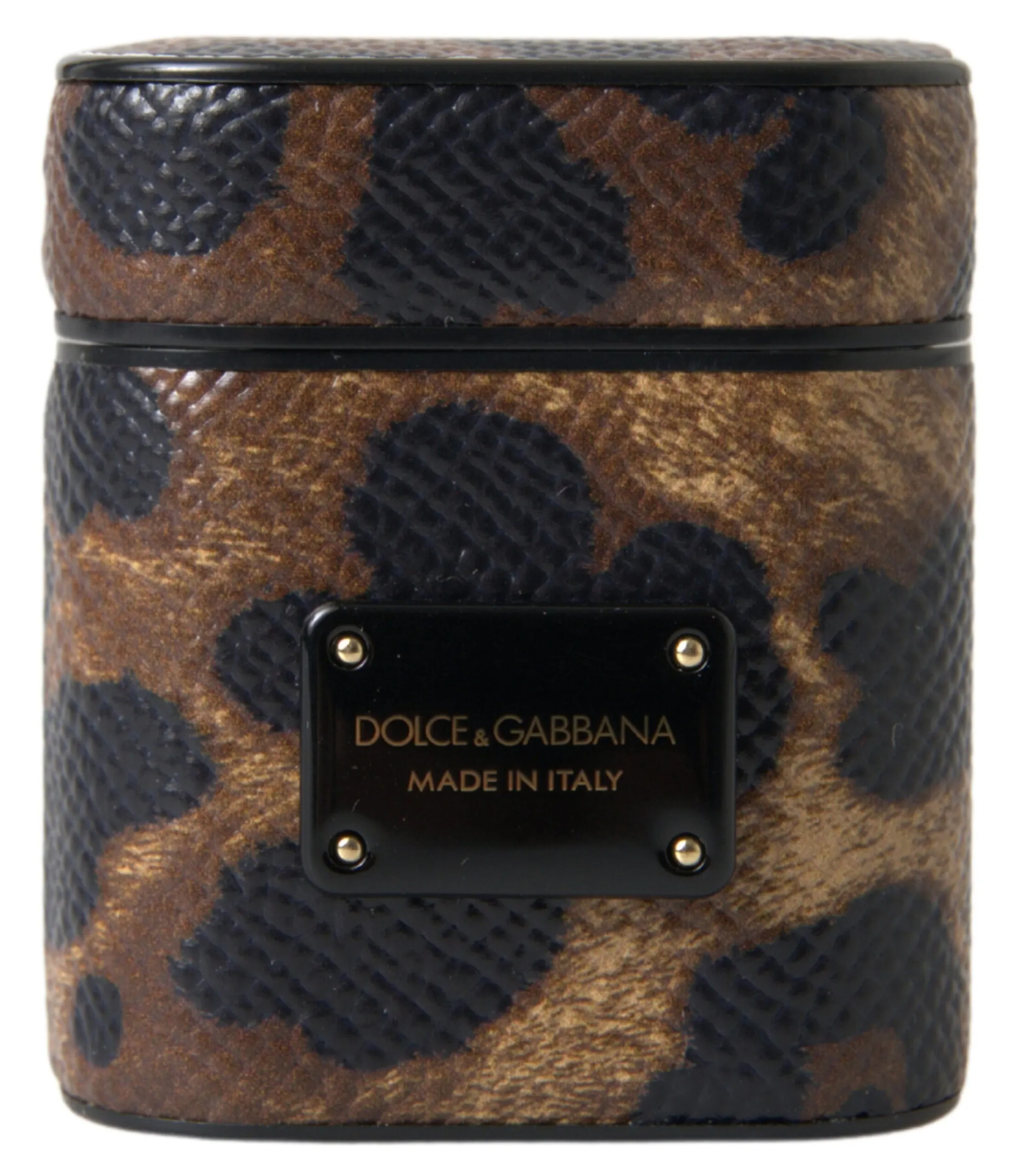 Dolce & Gabbana Women's Chic Leather Earpods Case in Elegant Brown