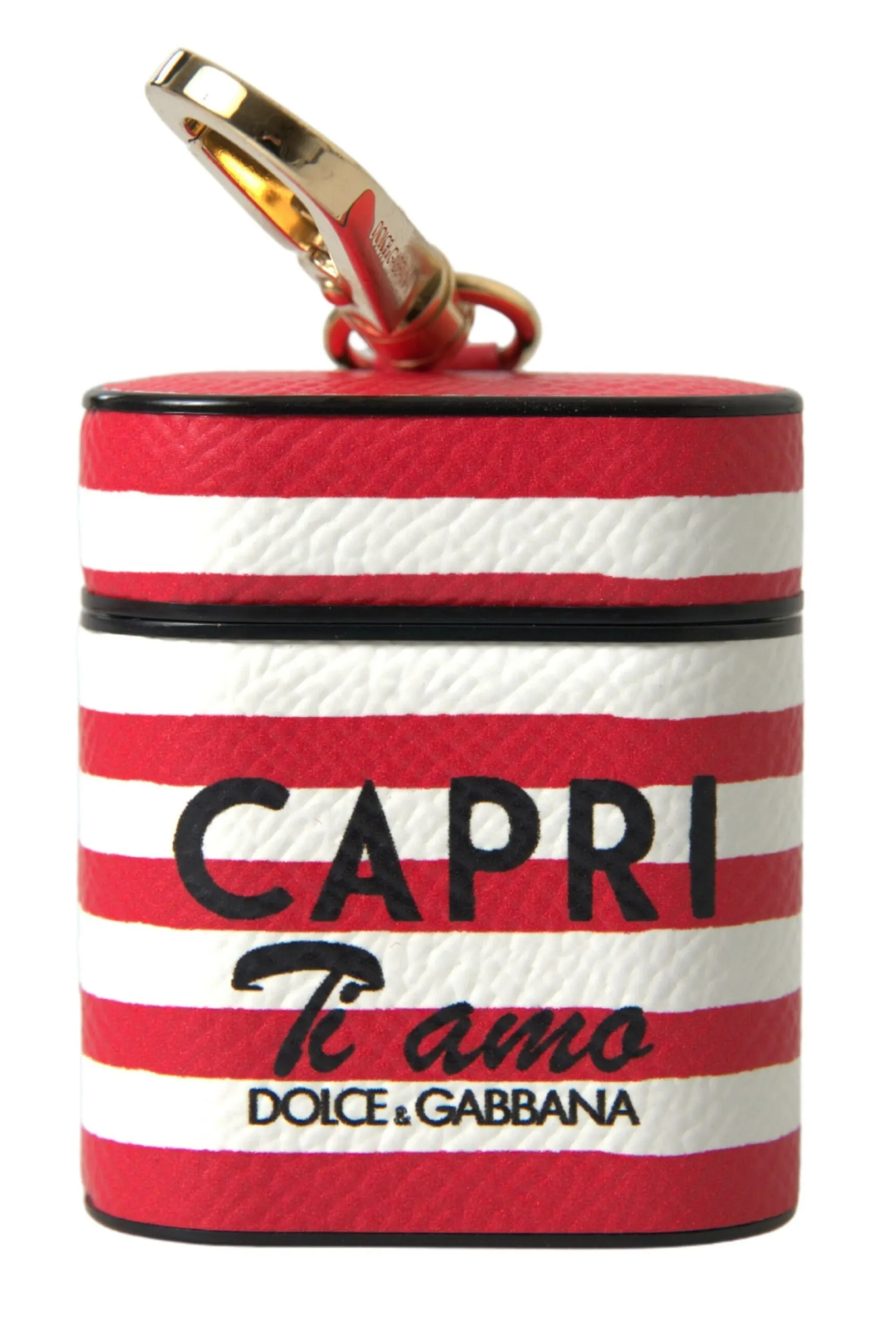 Dolce & Gabbana Women's Elegant Red Leather Airpods Case