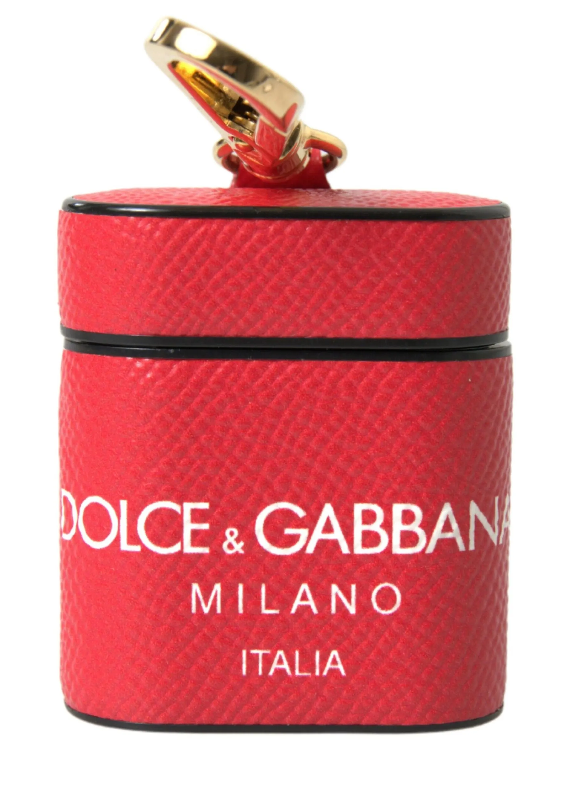 Dolce & Gabbana Women's Elegant Red Calf Leather Airpods Case