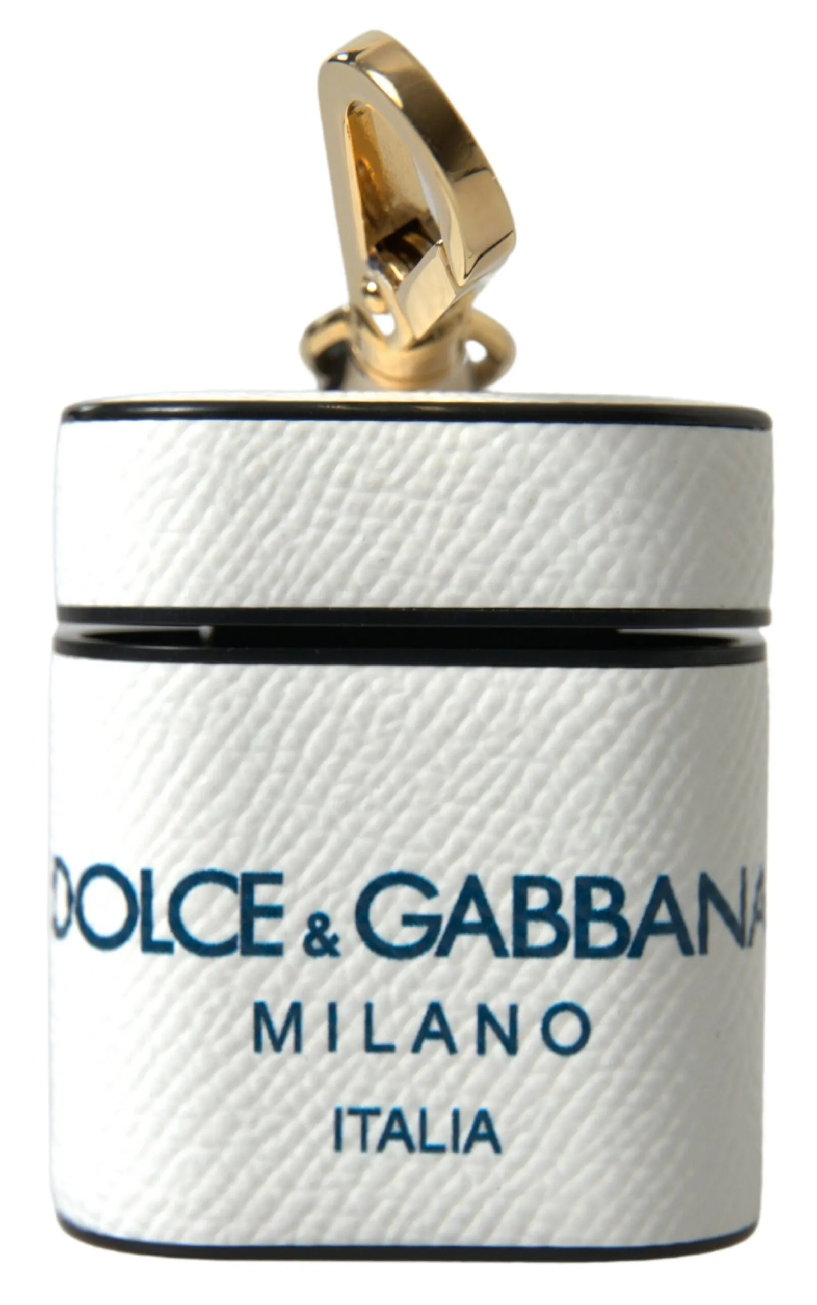 Dolce & Gabbana Women's Elegant Leather Airpods Case in White & Blue