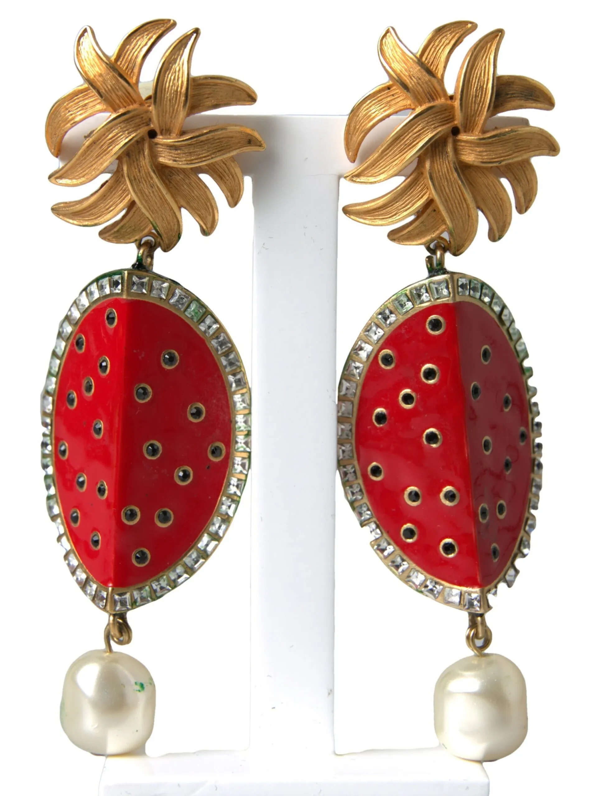 Dolce & Gabbana Women's Radiant Red Watermelon Clip-On Earrings