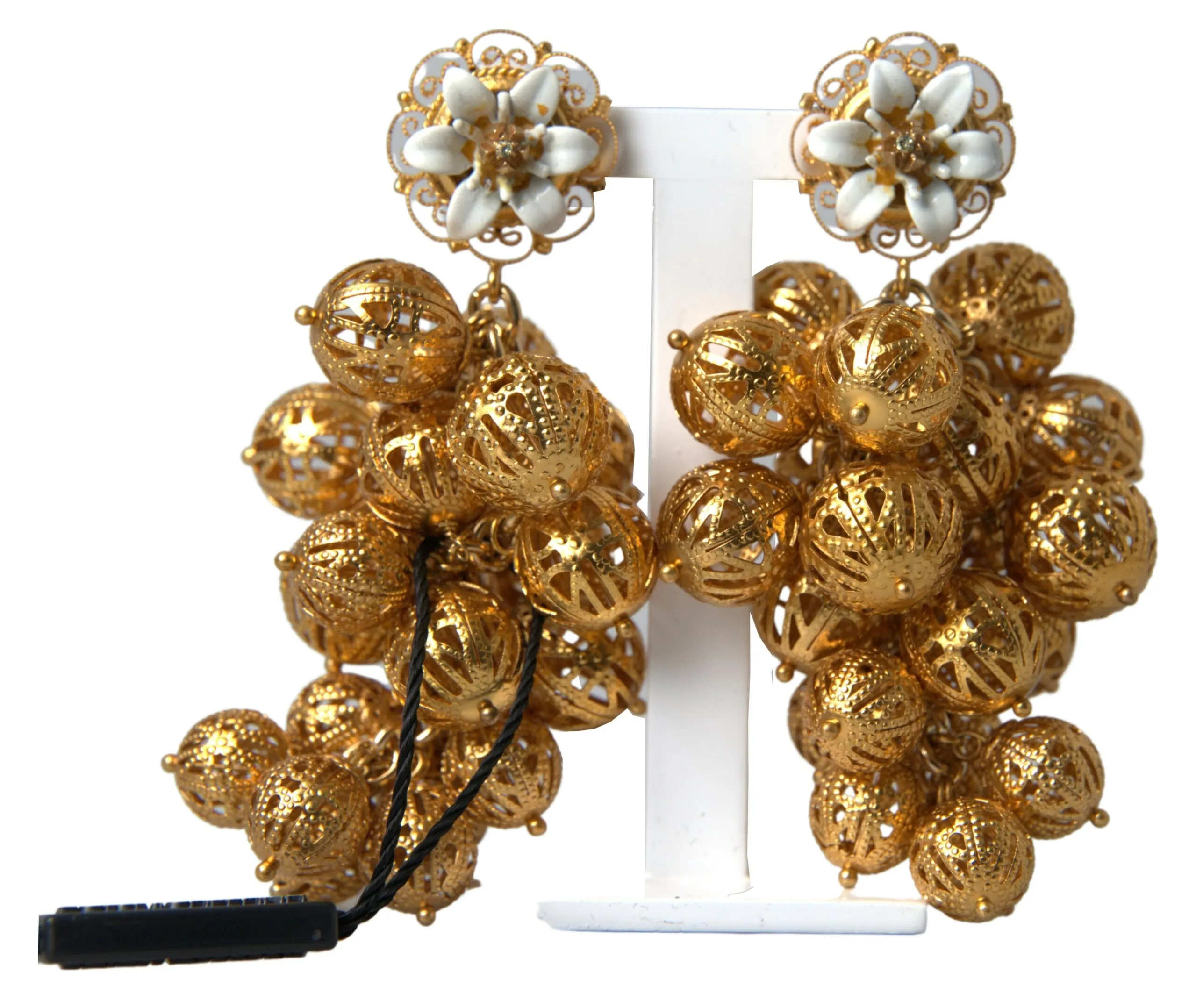 Dolce & Gabbana Women's Elegant Gold Filigree Floral Clip-On Earrings