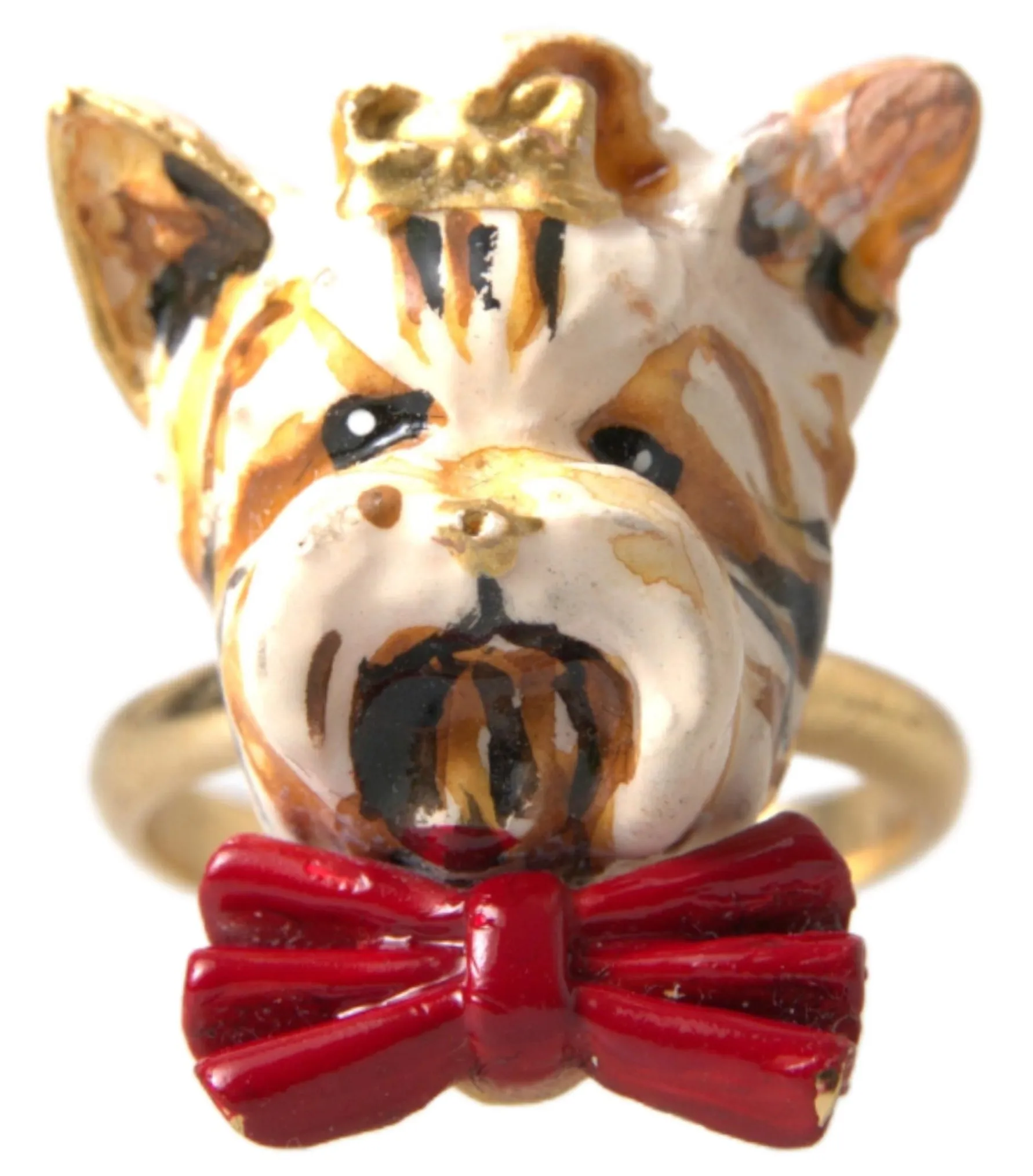 Dolce & Gabbana Women's Golden Canine Chic Resin & Brass Ring
