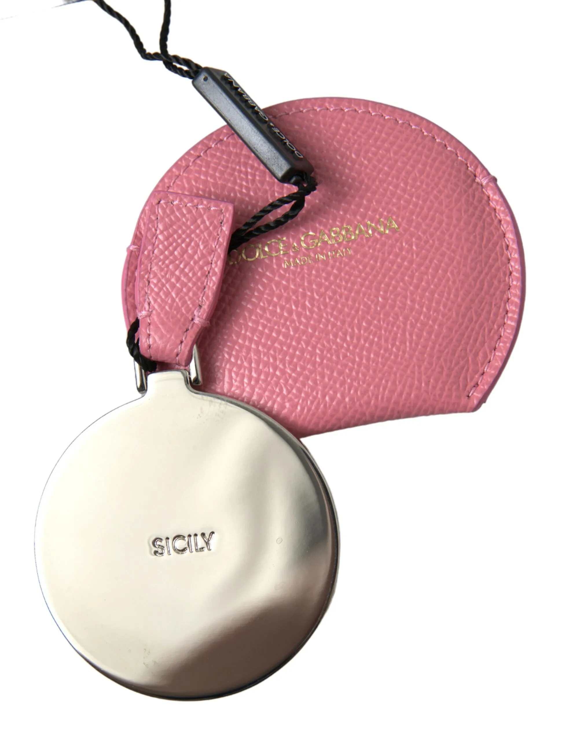 Dolce & Gabbana Women's Elegant Pink Leather Mirror Holder