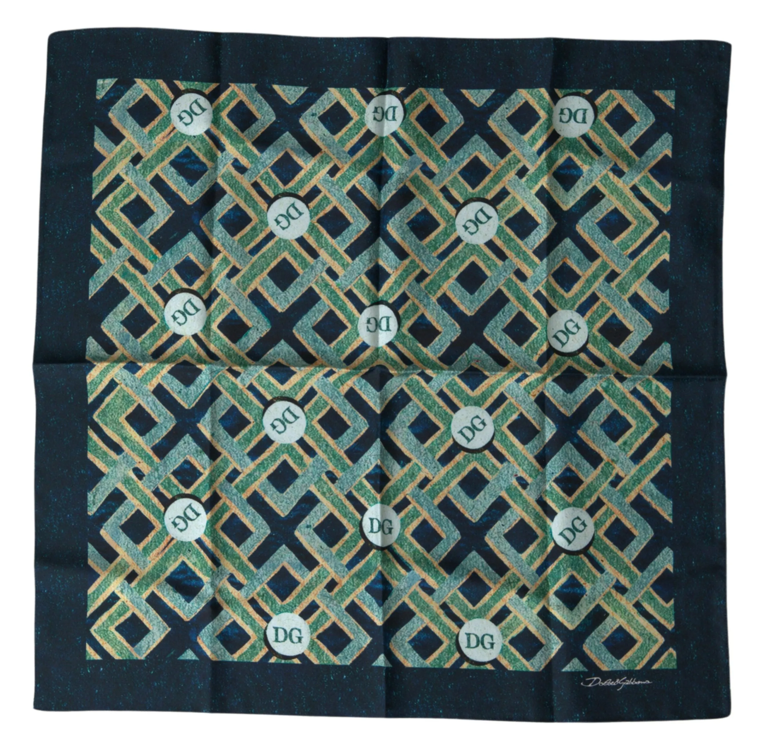 Dolce & Gabbana Men's Elegant Multicolor Silk Square Scarf