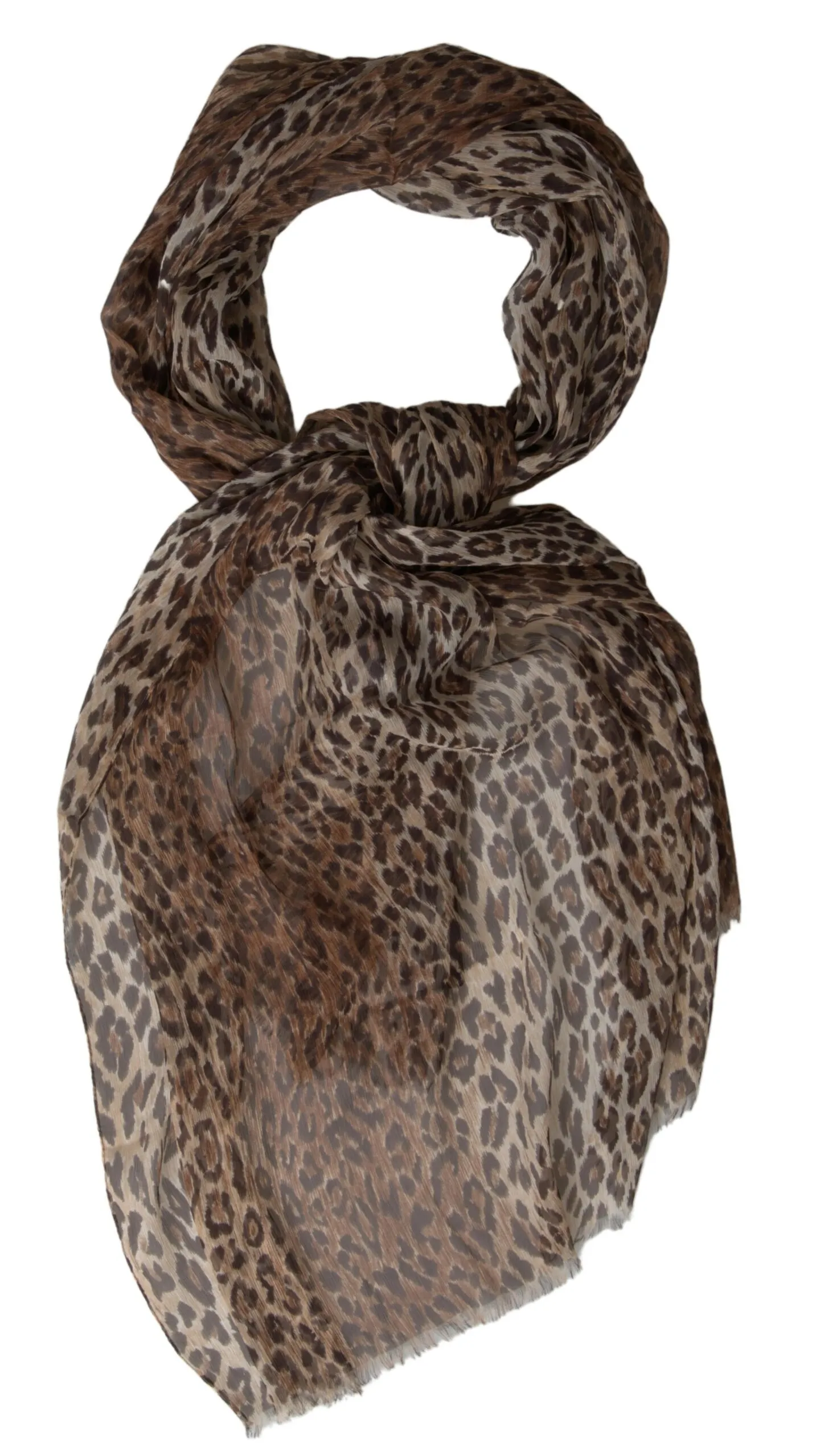 Dolce & Gabbana Women's Elegant Silk Neck Wrap Scarf in Luxurious Brown