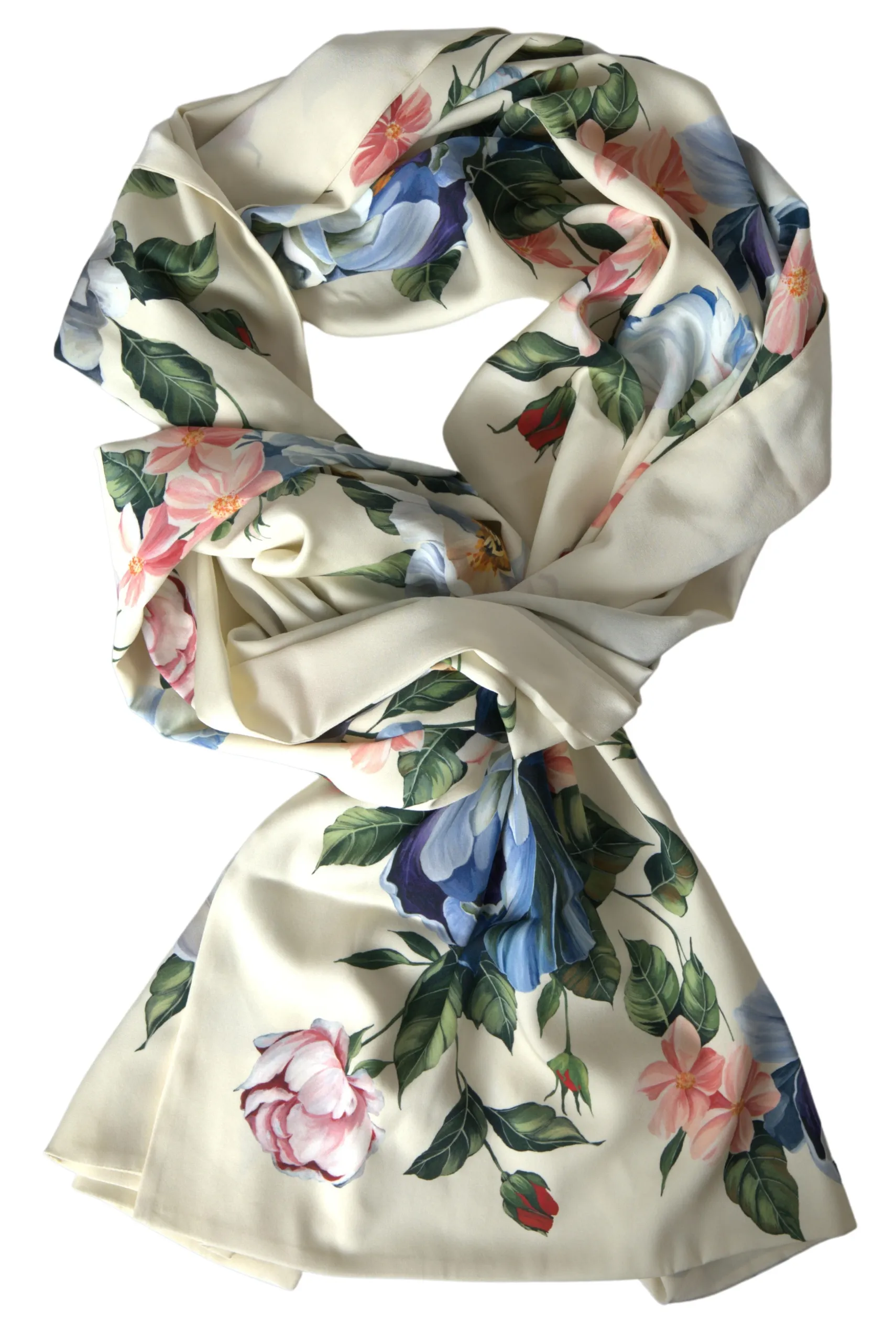 Dolce & Gabbana Women's Elegant Off White Silk Blend Scarf