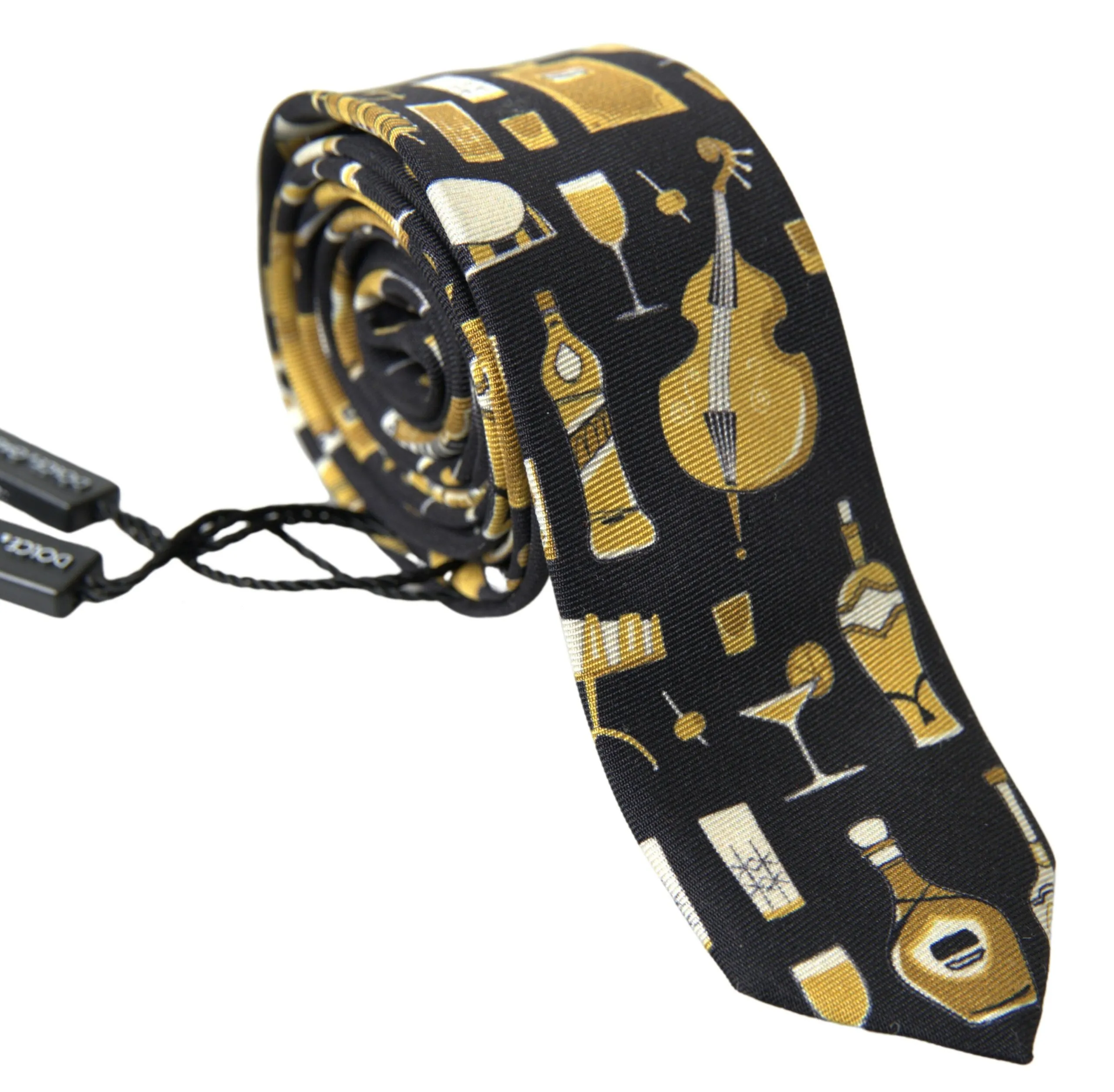 Dolce & Gabbana Men's Exclusive Silk Tie with Musical Print