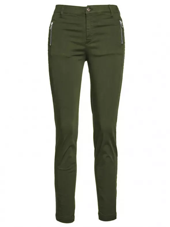 Liu Jo Women's Elegant Stretch Cotton Trousers with Rhinestone Detail