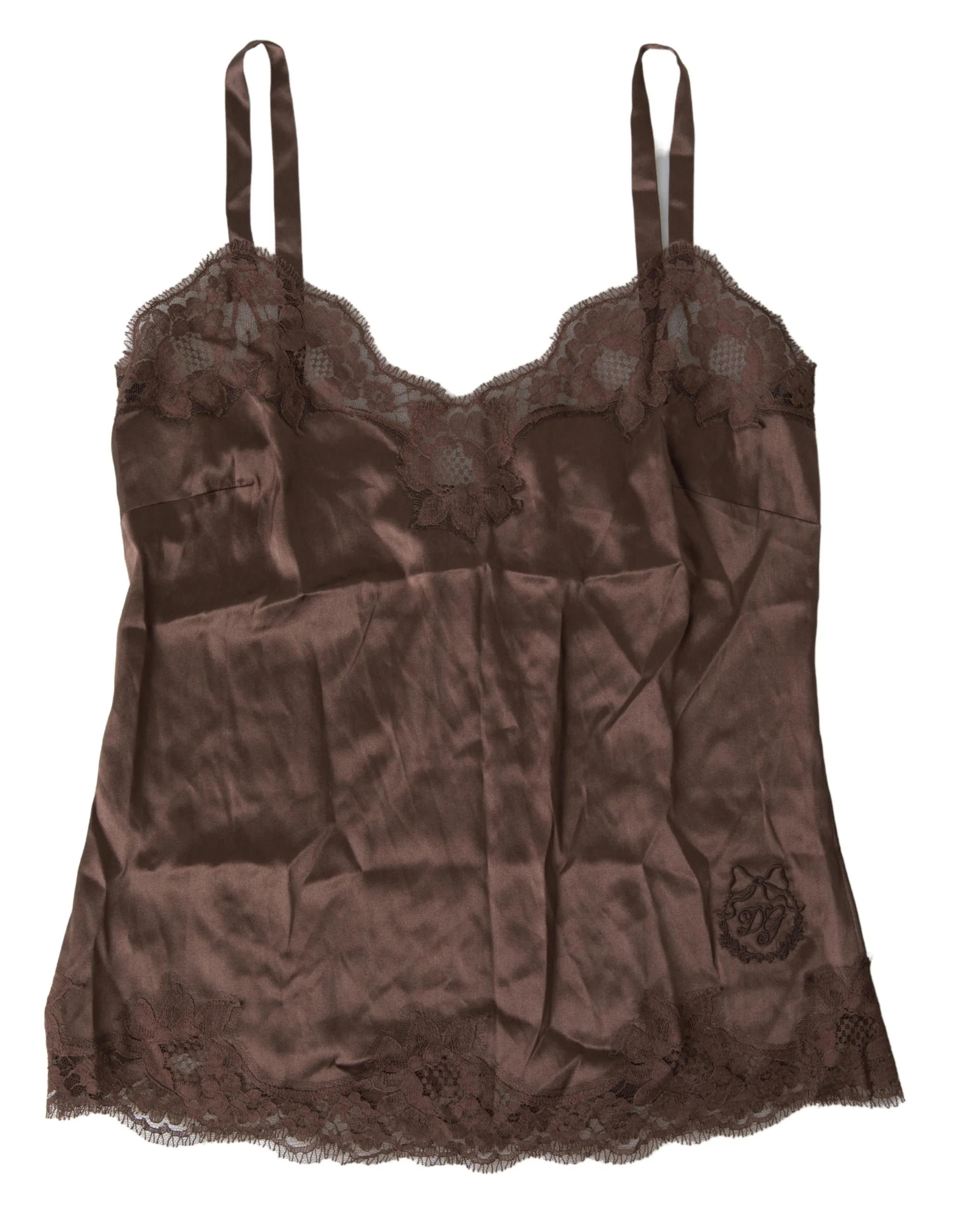 Dolce & Gabbana Women's Silk Blend Camisole Top in Brown