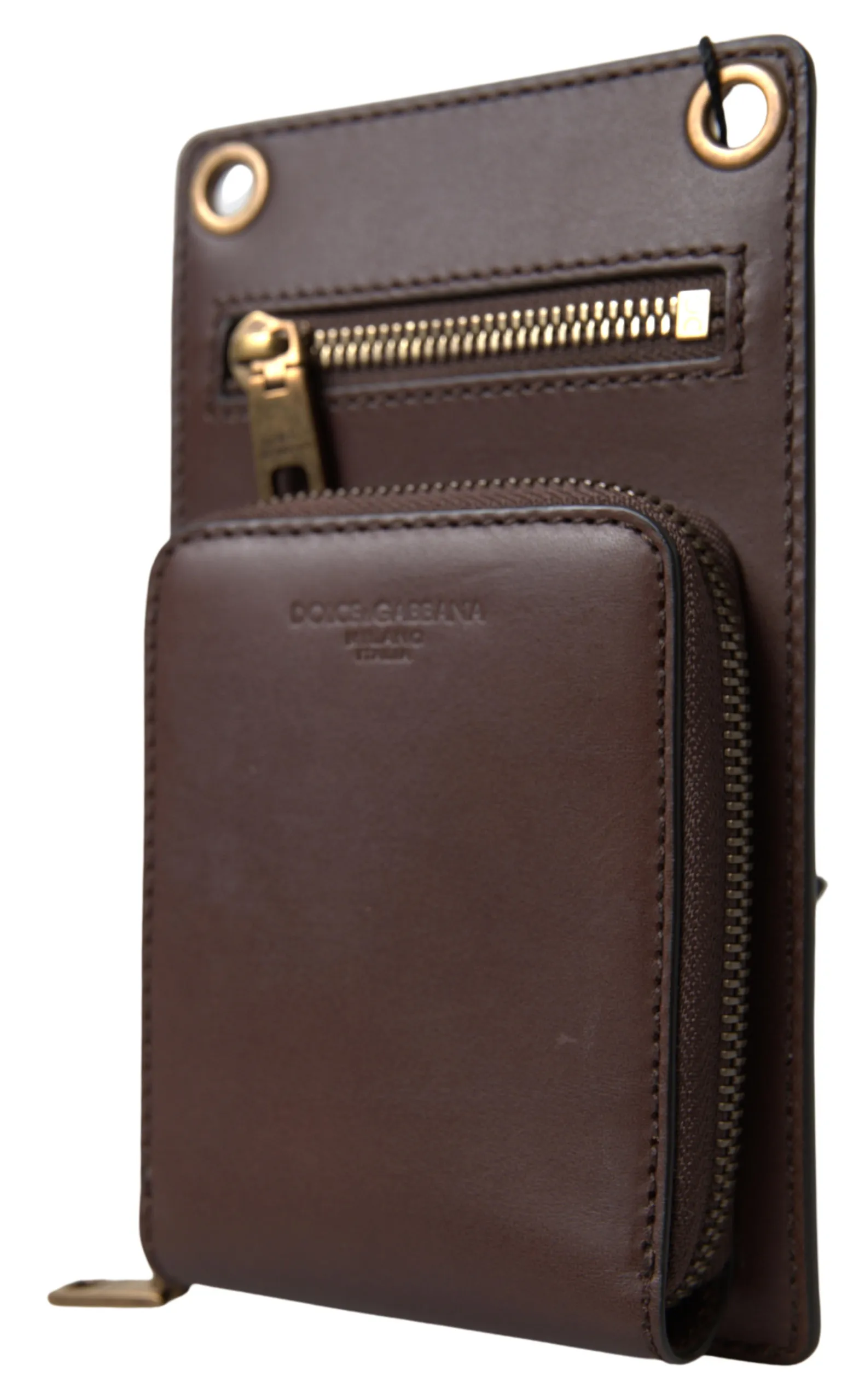 Dolce & Gabbana Men's Elegant Calfskin Leather Crossbody Phone Bag