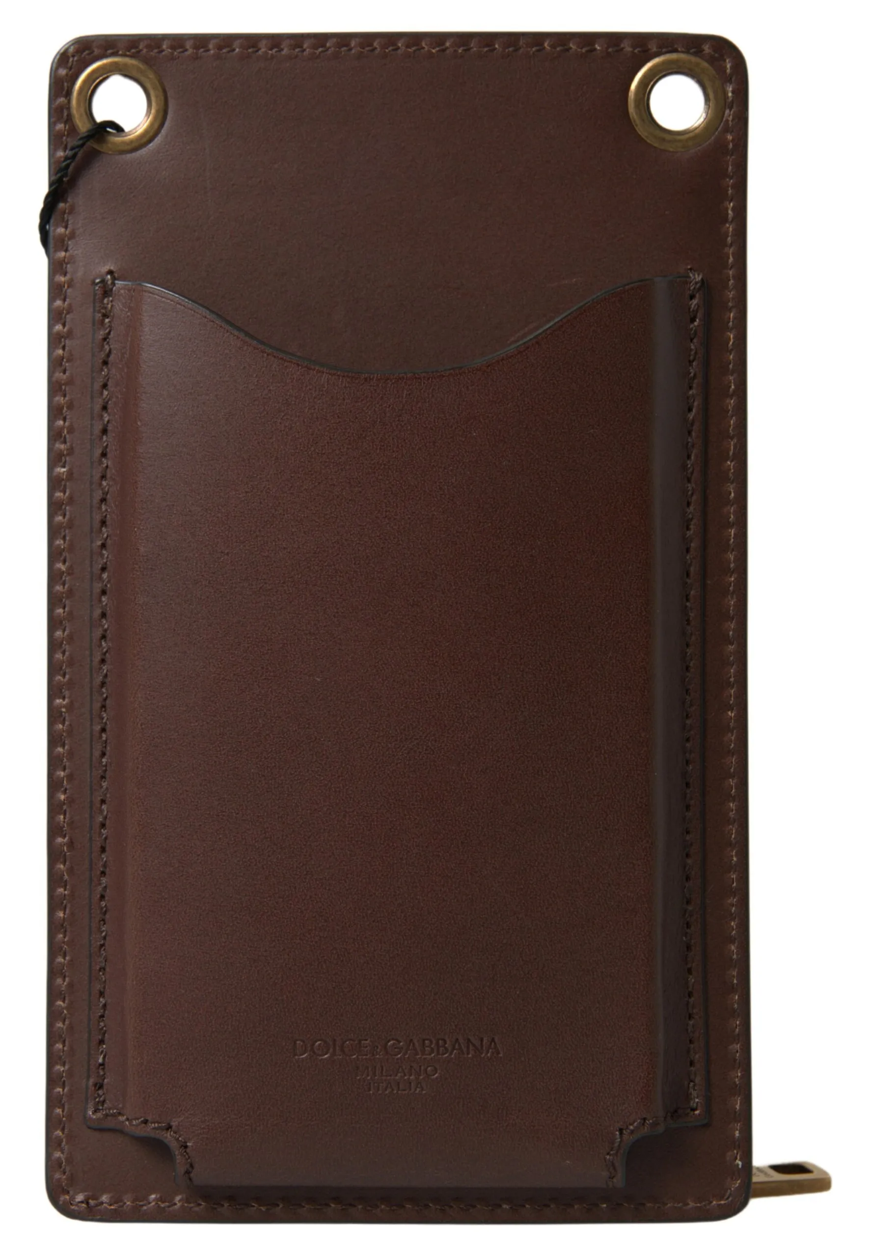 Dolce & Gabbana Men's Elegant Calfskin Leather Crossbody Phone Bag