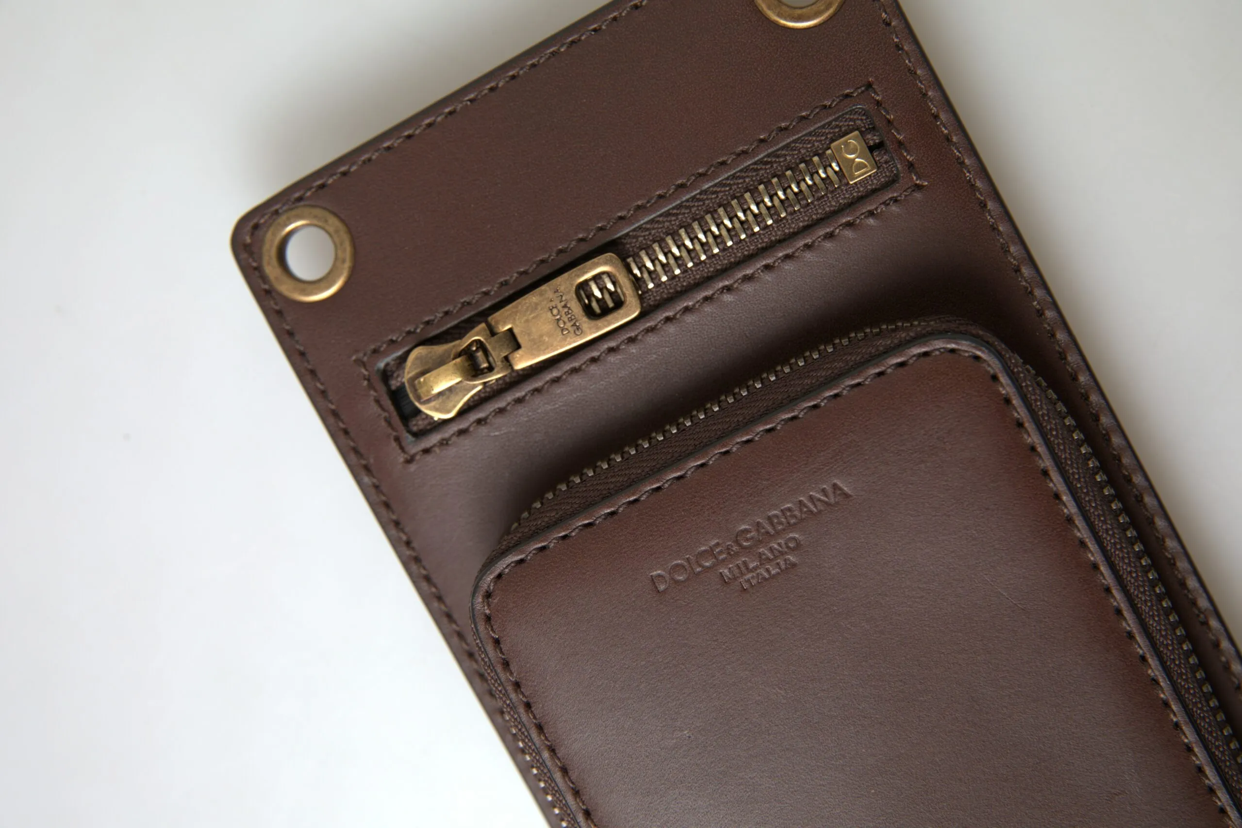 Dolce & Gabbana Men's Elegant Calfskin Leather Crossbody Phone Bag