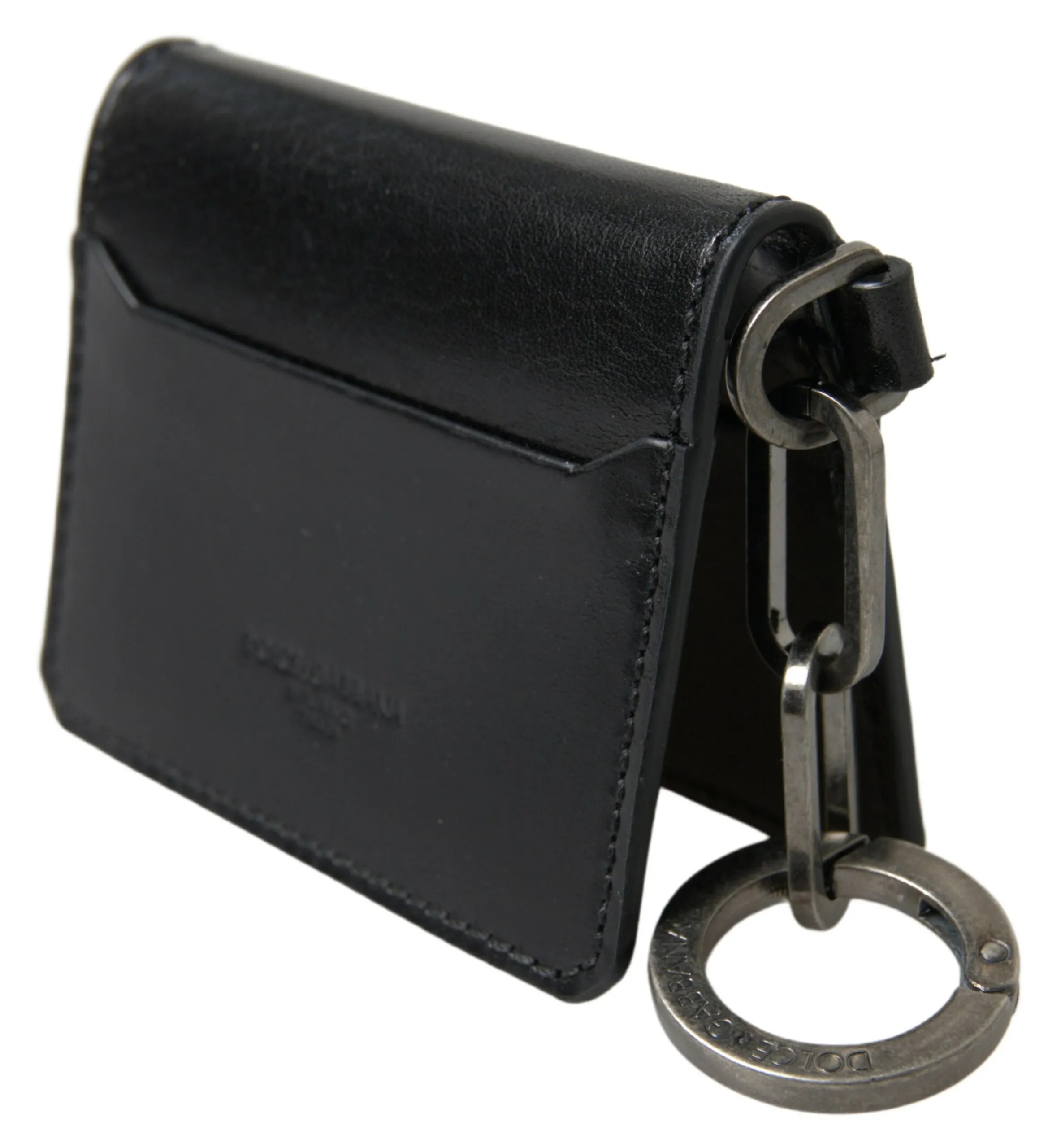 Dolce & Gabbana Men's Elegant Black Leather Card Holder