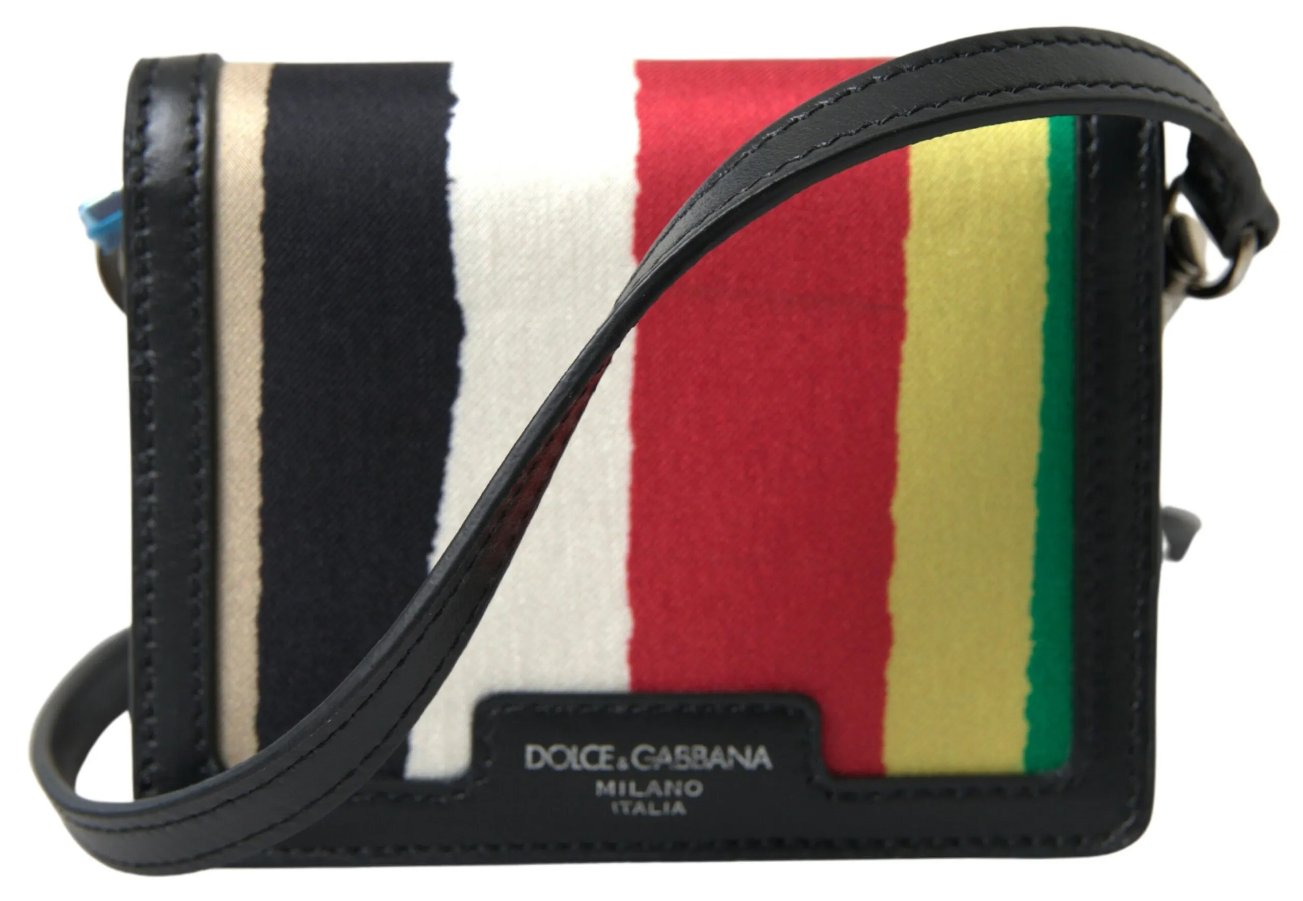 Dolce & Gabbana Men's Multicolor Bifold Leather Wallet with Strap