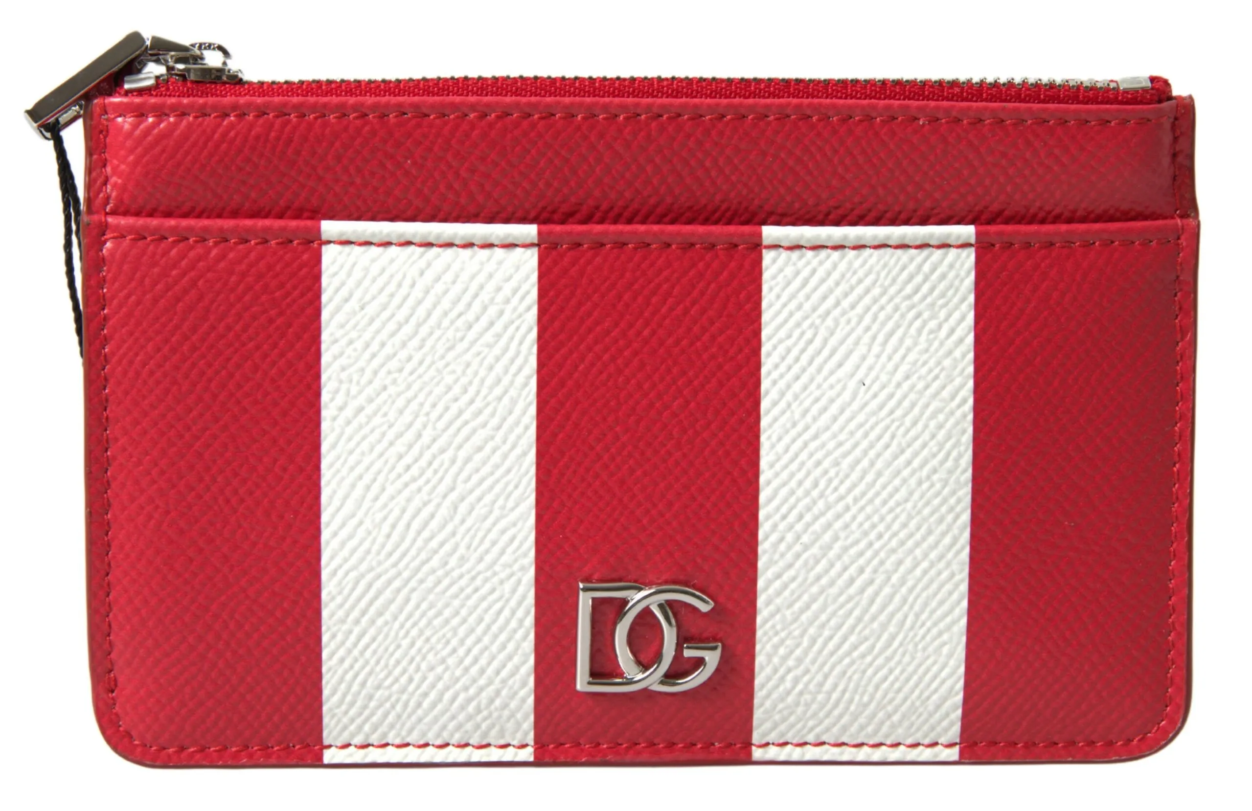 Dolce & Gabbana Women's Elegant Striped Leather Card Holder