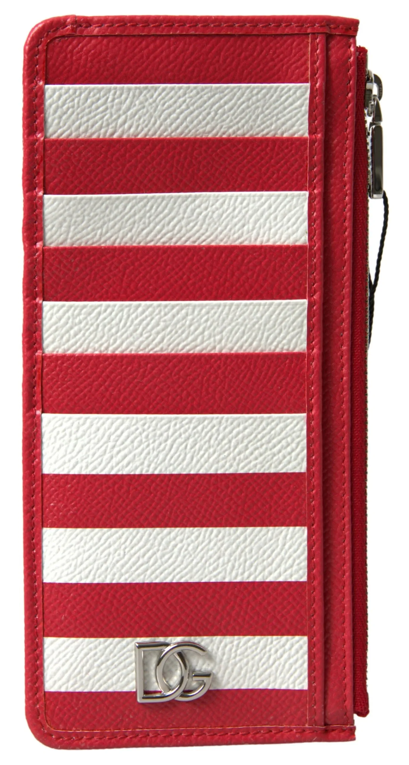 Dolce & Gabbana Women's Elegant Striped Leather Card Holder