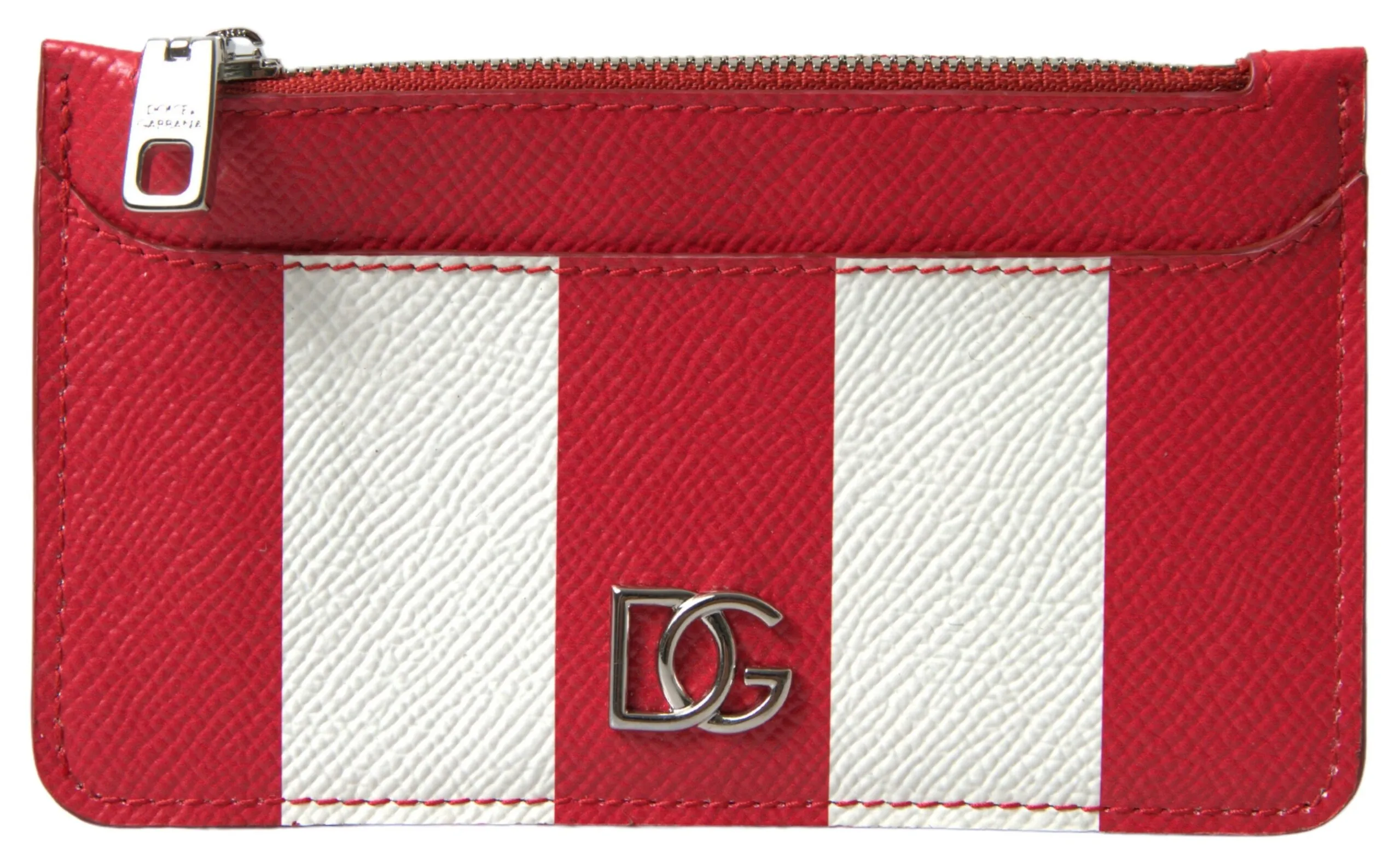 Dolce & Gabbana Women's Elegant Striped Leather Card Holder