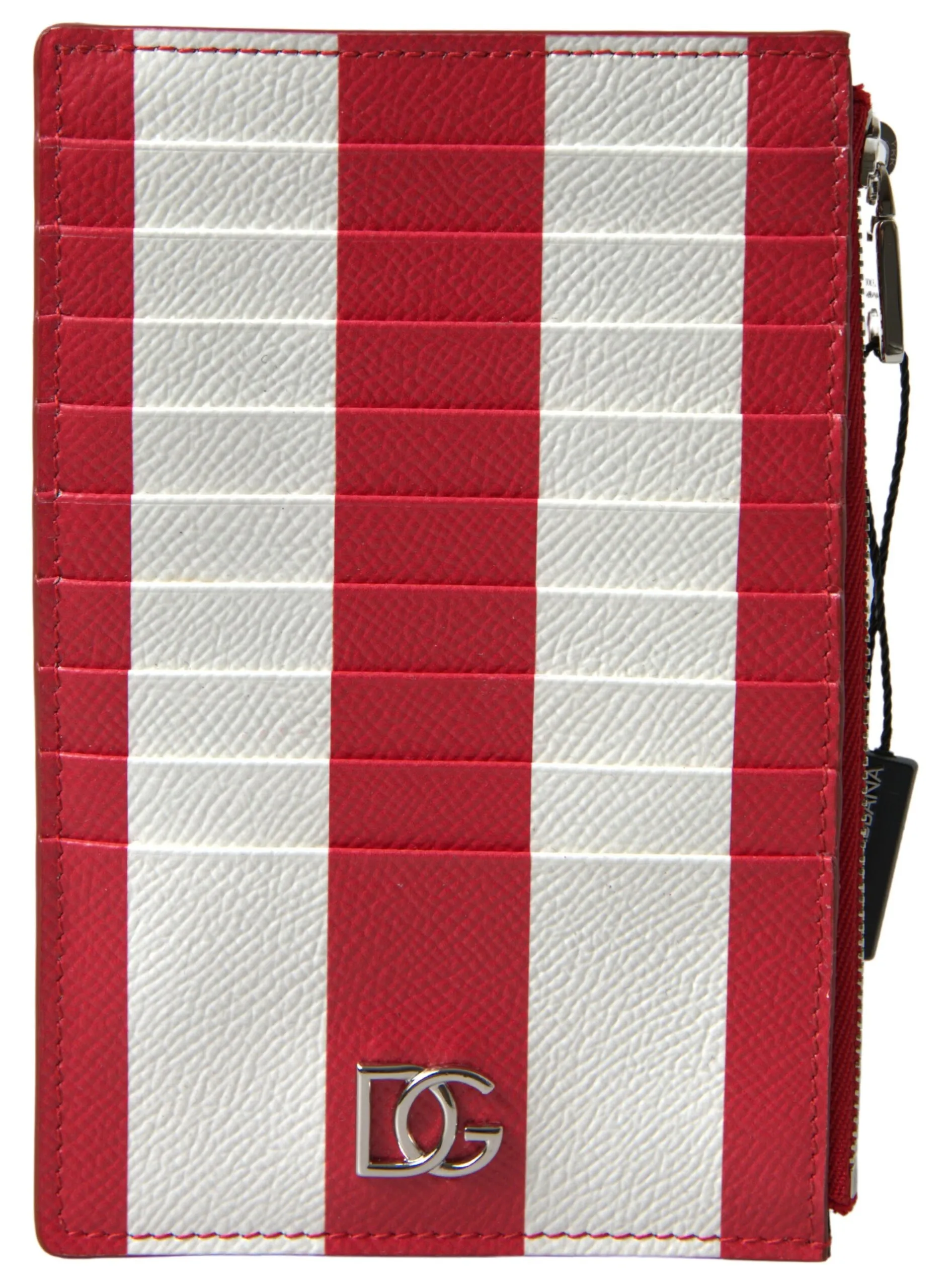 Dolce & Gabbana Women's Elegant Striped Leather Card Holder