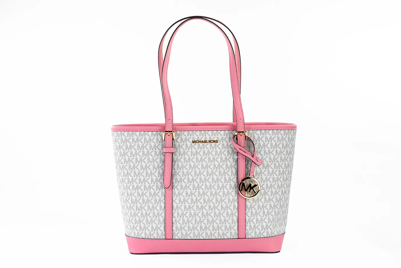 Michael Kors Women's Jet Set Travel Small Primrose Multi PVC Shoulder Tote Handbag Purse