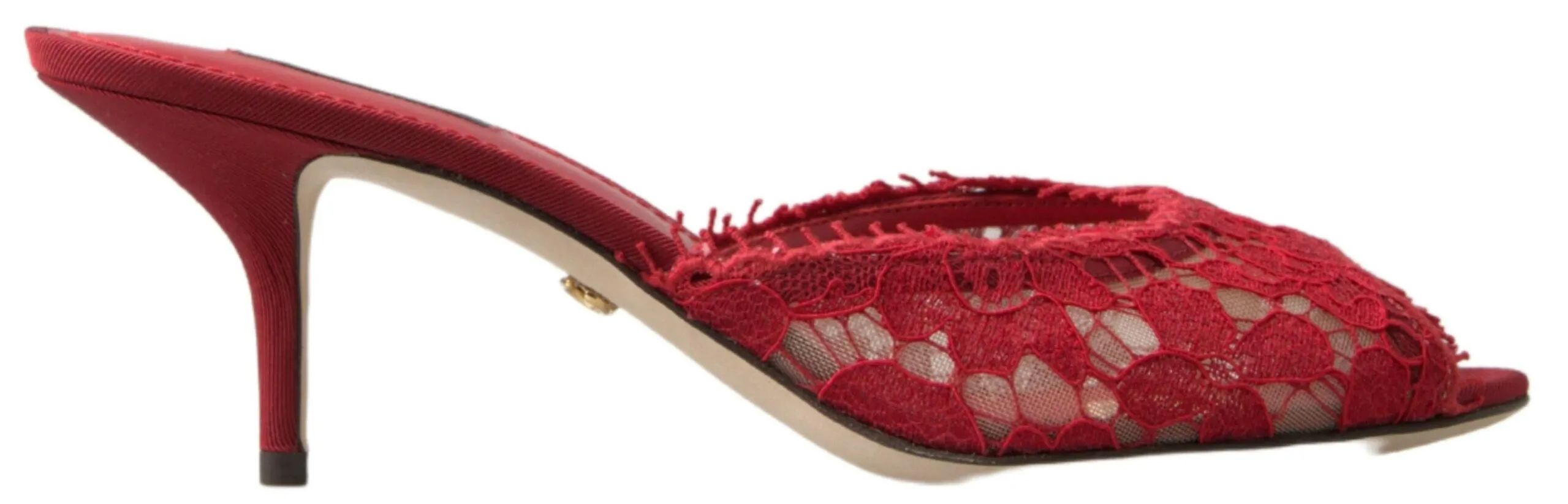 Dolce & Gabbana Women's Red Taormina Lace Heels Sandals