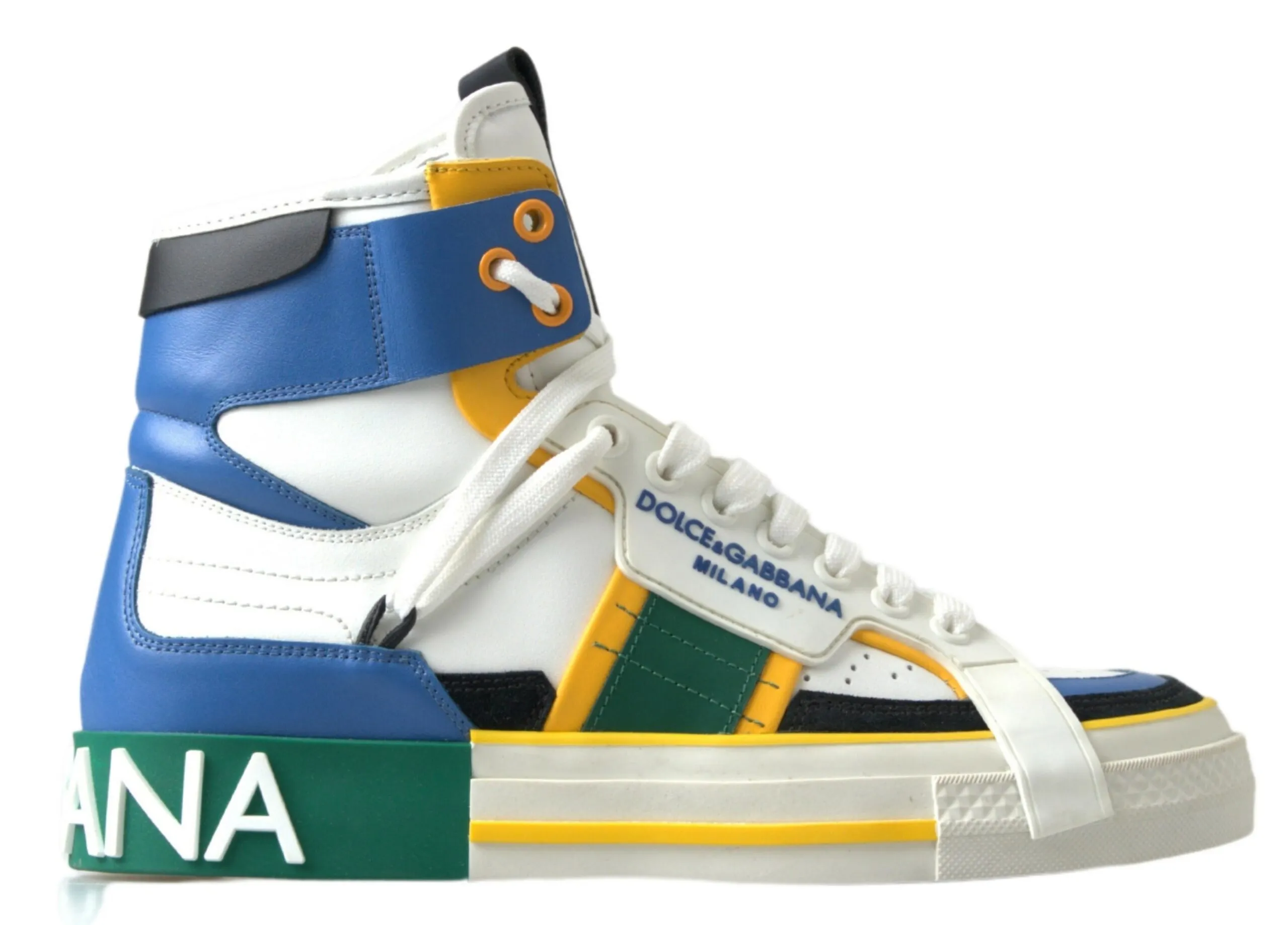 Dolce & Gabbana Women's Multicolor High-Top Leather Sneakers