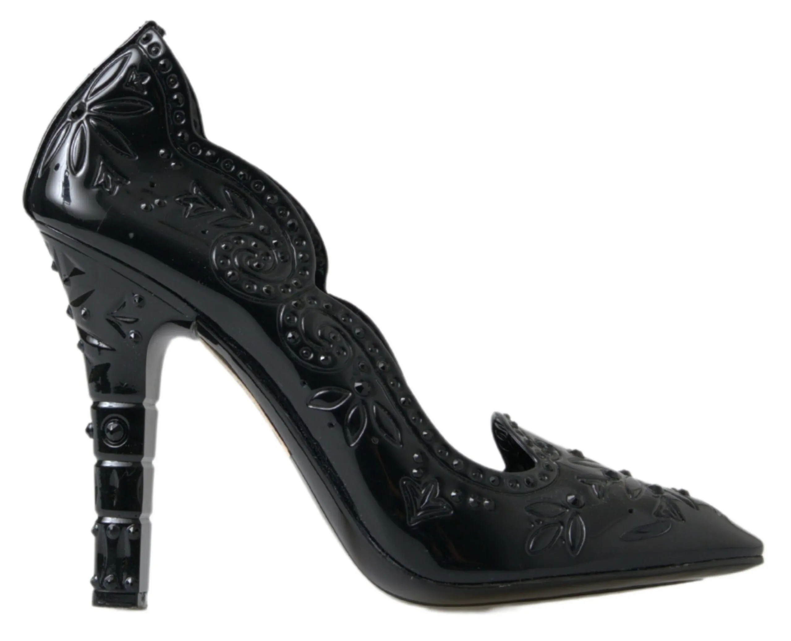 Dolce & Gabbana Women's Elegant Black Crystal Cinderella Pumps