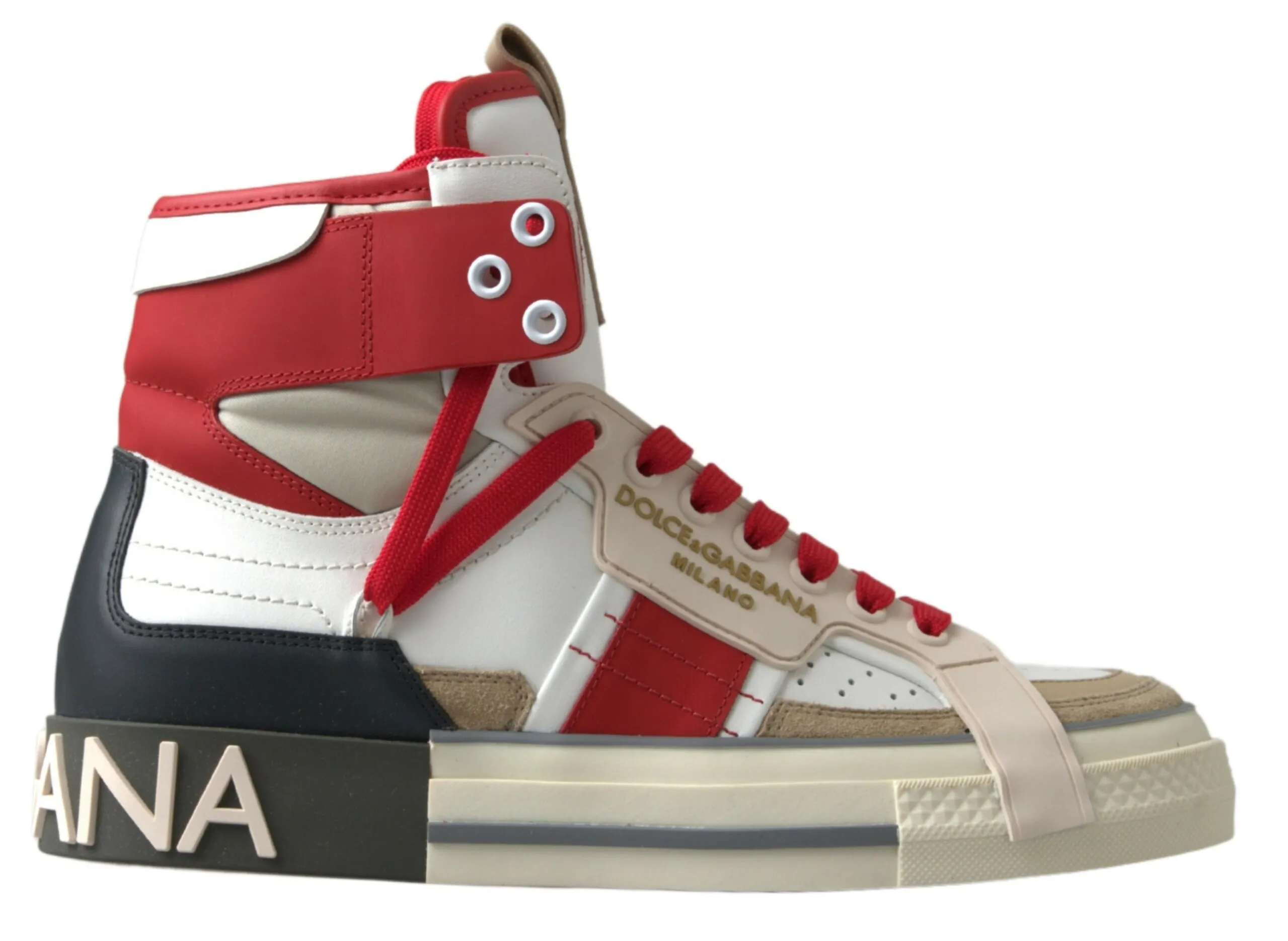Dolce & Gabbana Women's Multicolor High-Top Leather Sneakers