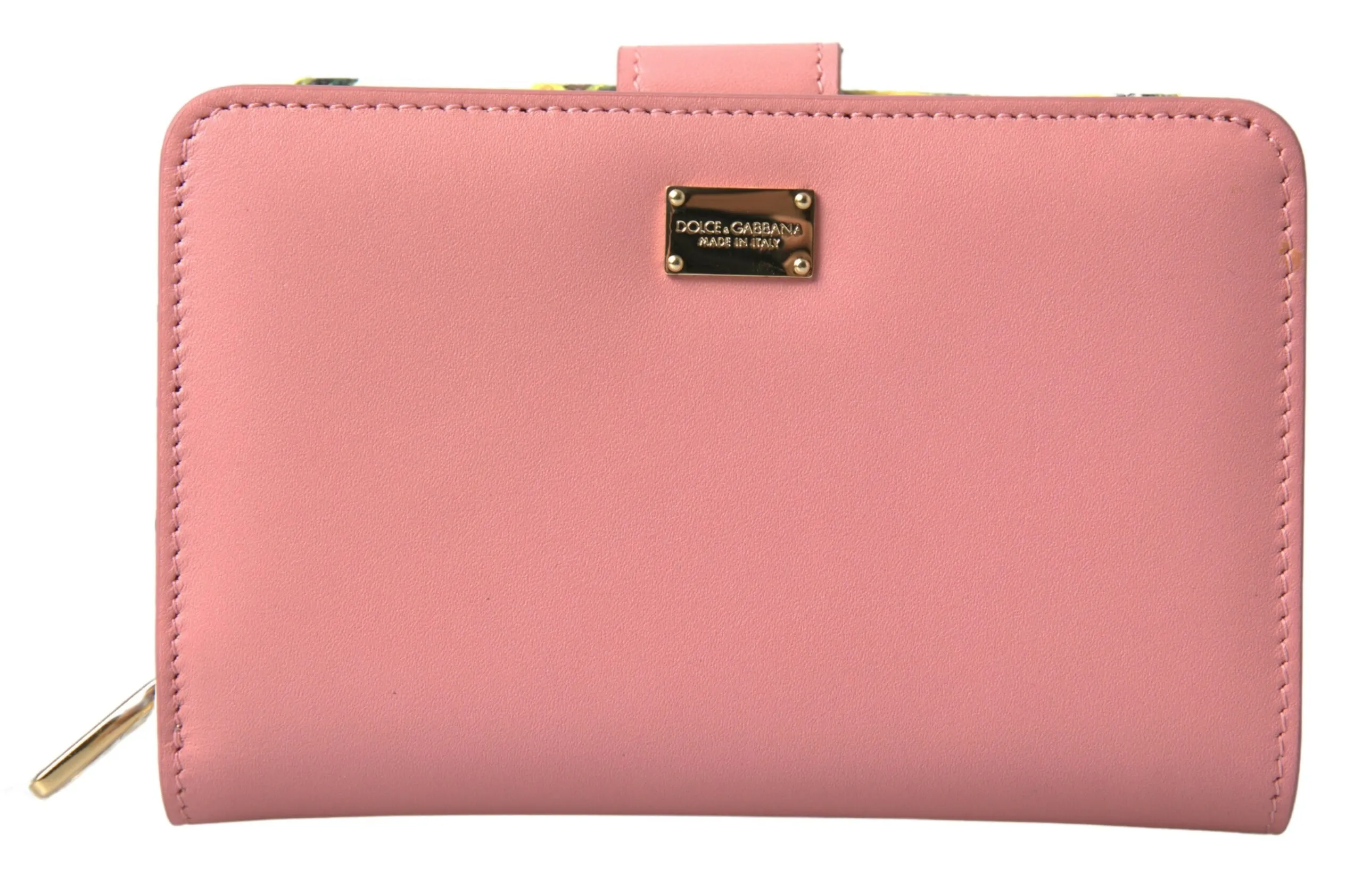 Dolce & Gabbana Women's Chic Pink Zip Around Continental Wallet