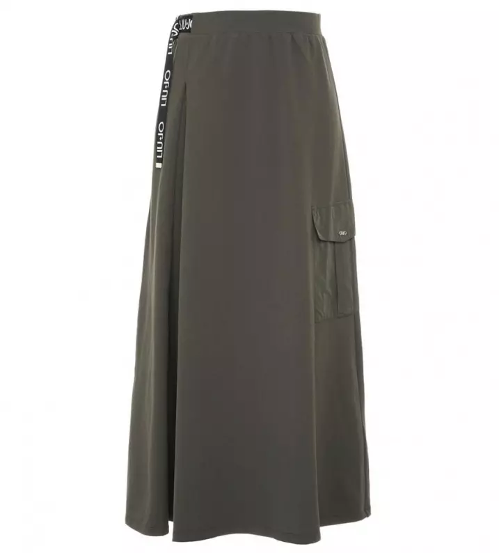Liu Jo Women's Elegant Cotton Fleece Long Skirt with Logo Detail