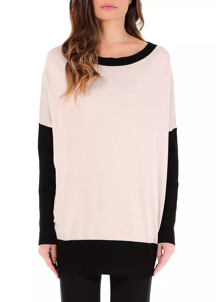Liu Jo Women's Chic Two-Tone Oversized Sweater in Stretch Viscose