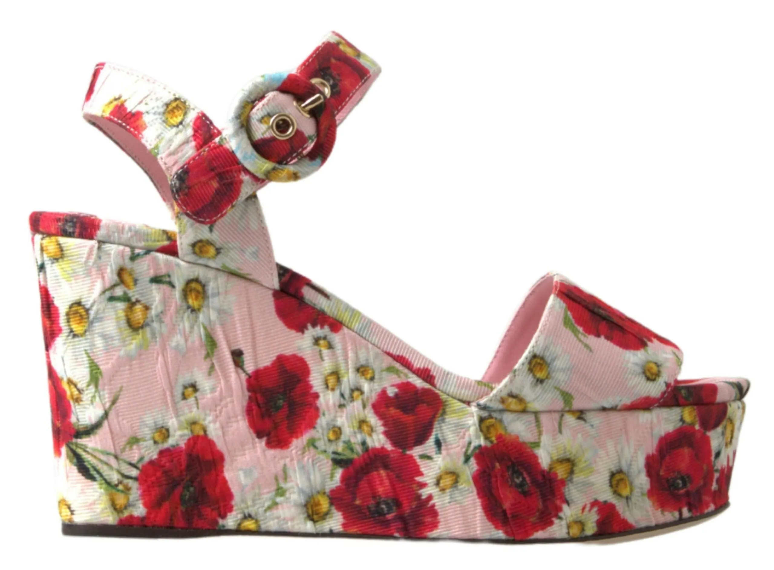 Dolce & Gabbana Women's Floral Ankle Strap Wedge Sandals