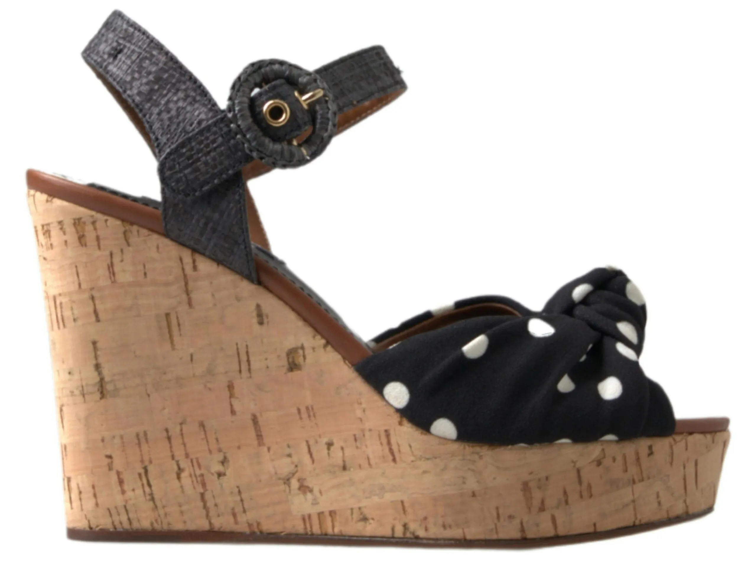 Dolce & Gabbana Women's Chic Polka-Dotted Ankle Strap Wedges