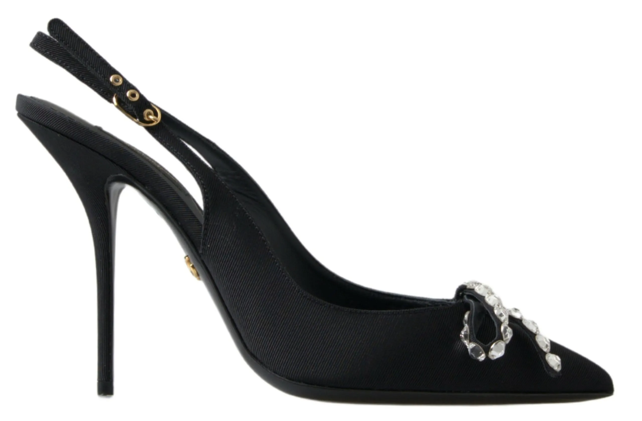 Dolce & Gabbana Women's Embellished Black Slingback Heels Pumps