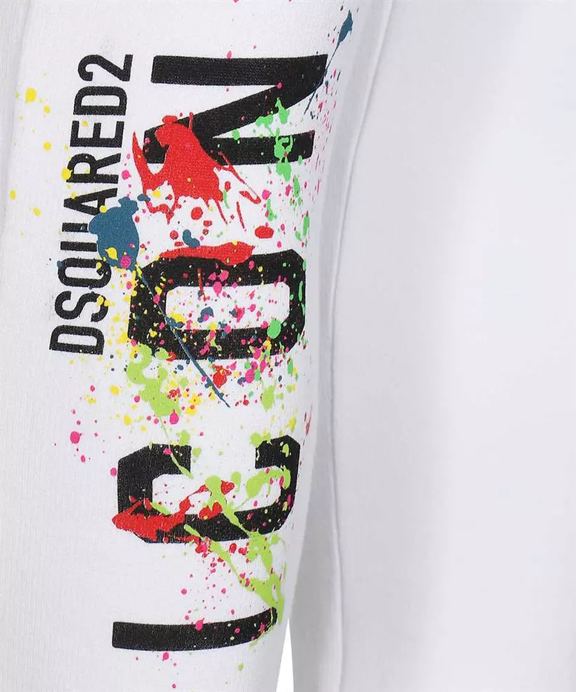 Dsquared² Men's Elegant White Cotton Sweatpants
