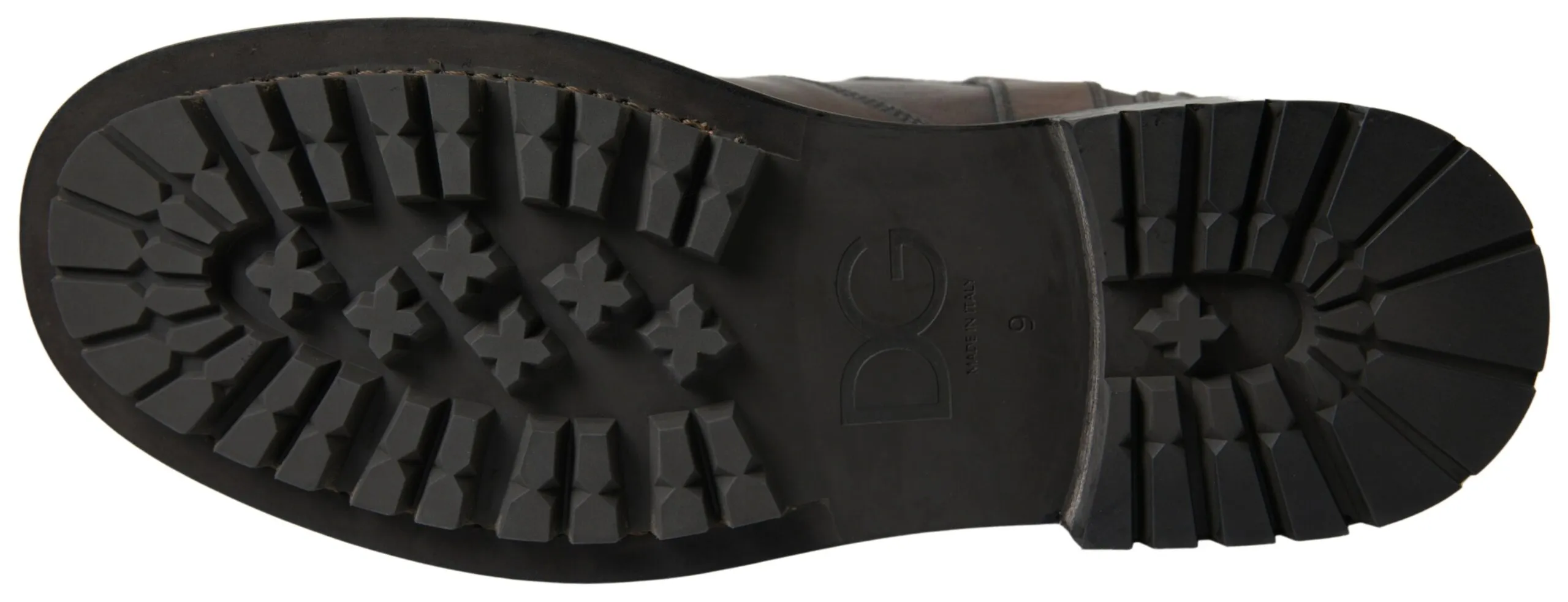 Dolce & Gabbana Men's Elegant Brown Leather Mid-Calf Biker Boots