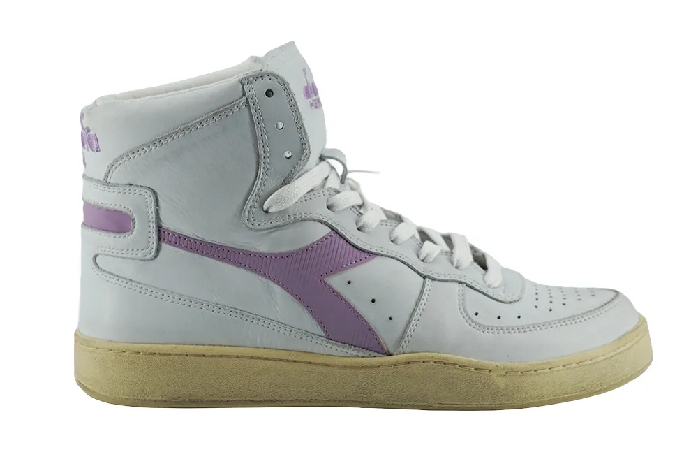 Diadora Men's Vintage-Inspired White Leather Sneakers