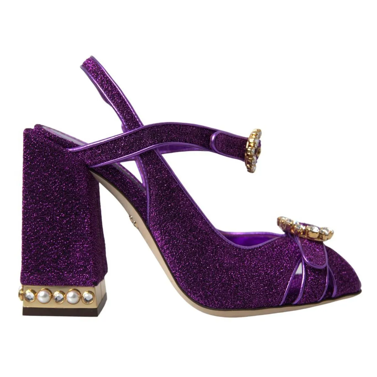 Dolce & Gabbana Women's Elegant Purple Ankle Strap Heels