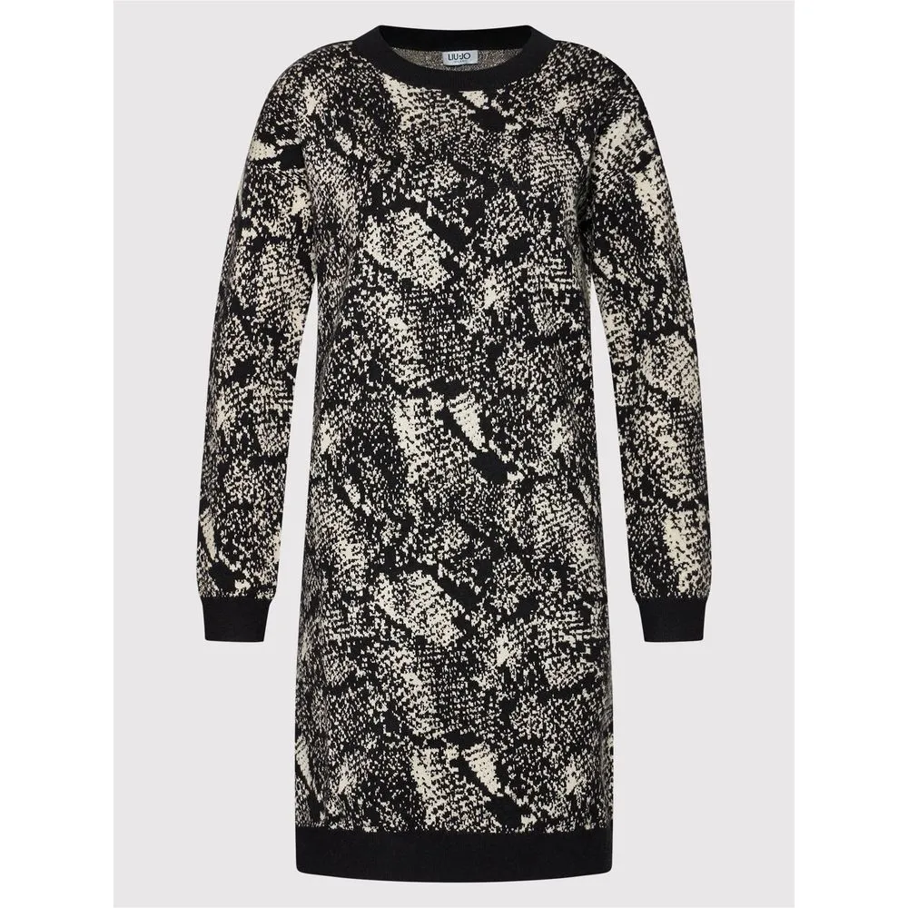 Liu Jo Women's Elegant Black Python Texture Dress